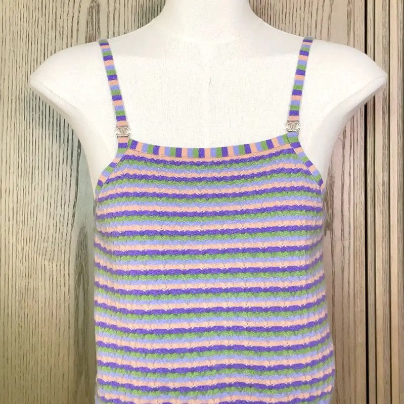 Chanel Chanel Lavender Cashmere Sleeveless Cropped Top 0089 Size S / US 4 / IT 40 - 5 Thumbnail
