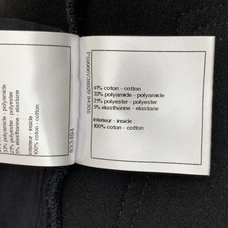 Chanel Chanel Black Cotton Women's Jeans Size XS 0089 Size 22" - 8 Thumbnail