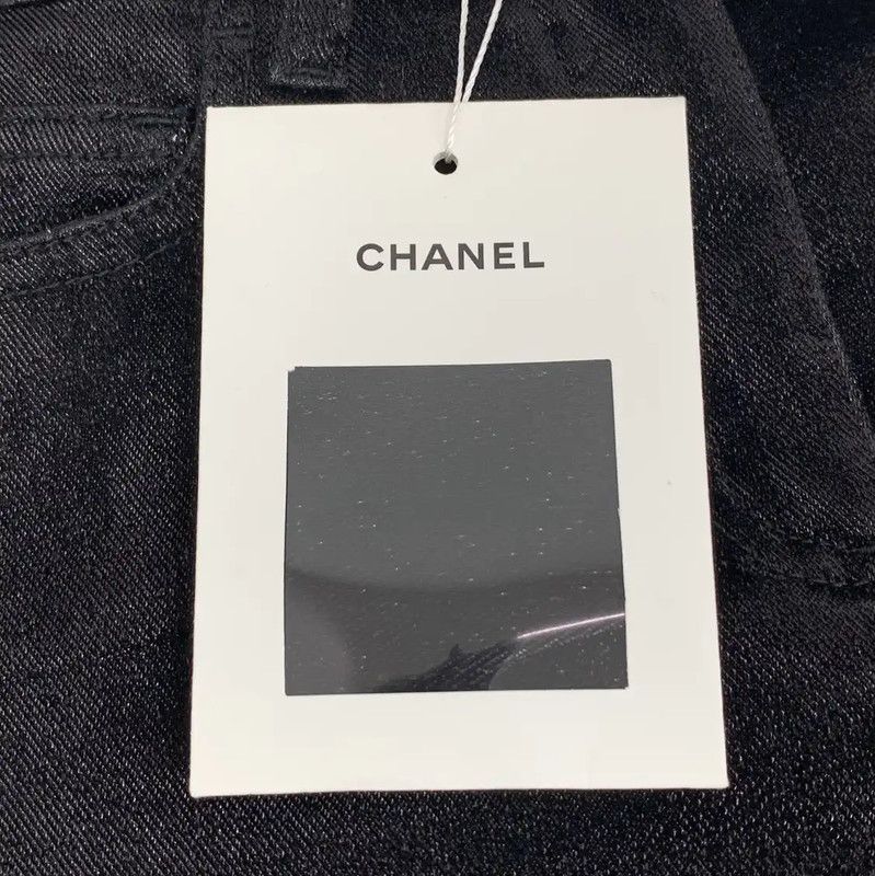 Chanel Chanel Black Cotton Women's Jeans Size XS 0089 Size 22" - 9 Thumbnail