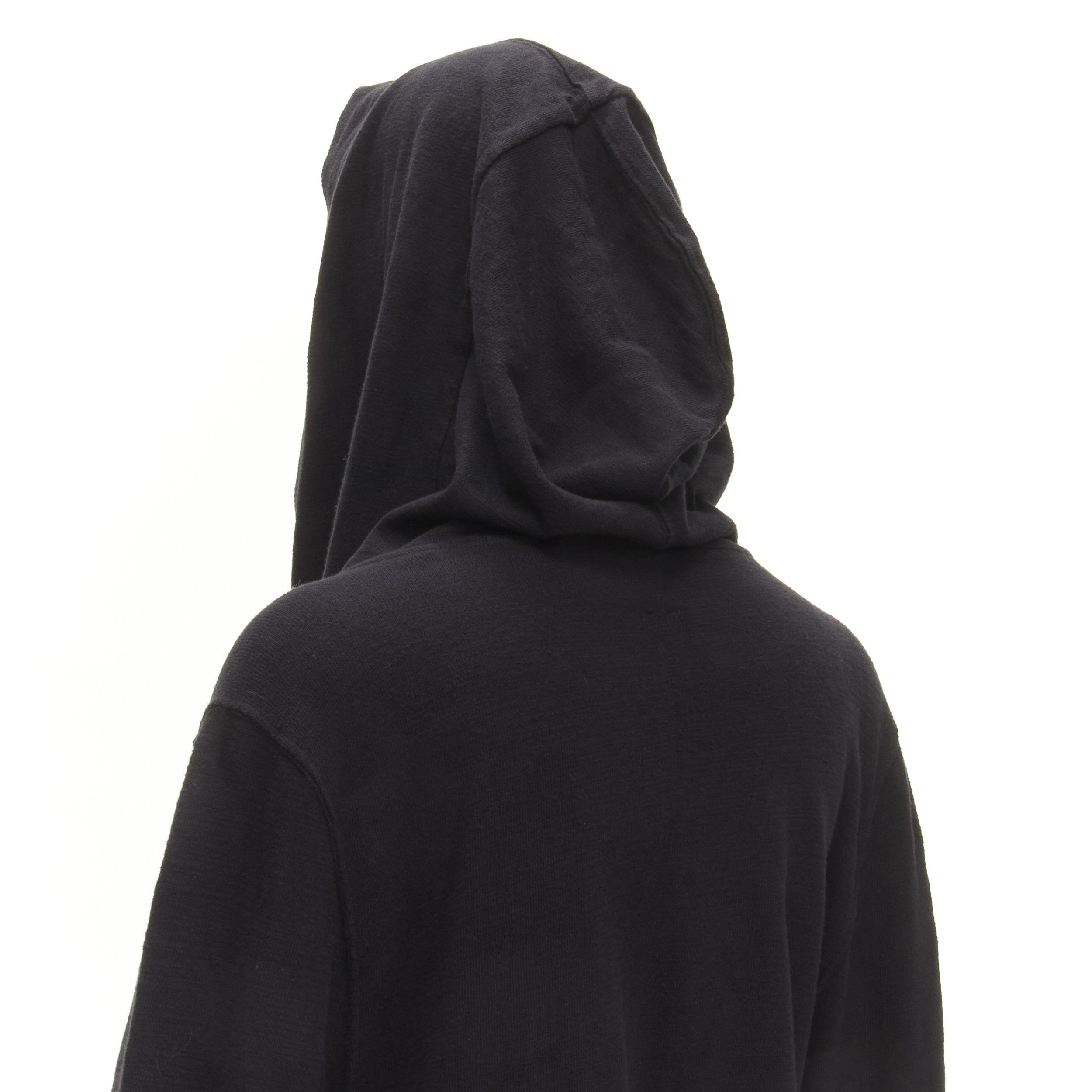 Rick Owens RICK OWENS DRKSHDW black cotton thick jersey hooded belted robe jacket S Size M / US 6-8 / IT 42-44 - 9 Thumbnail