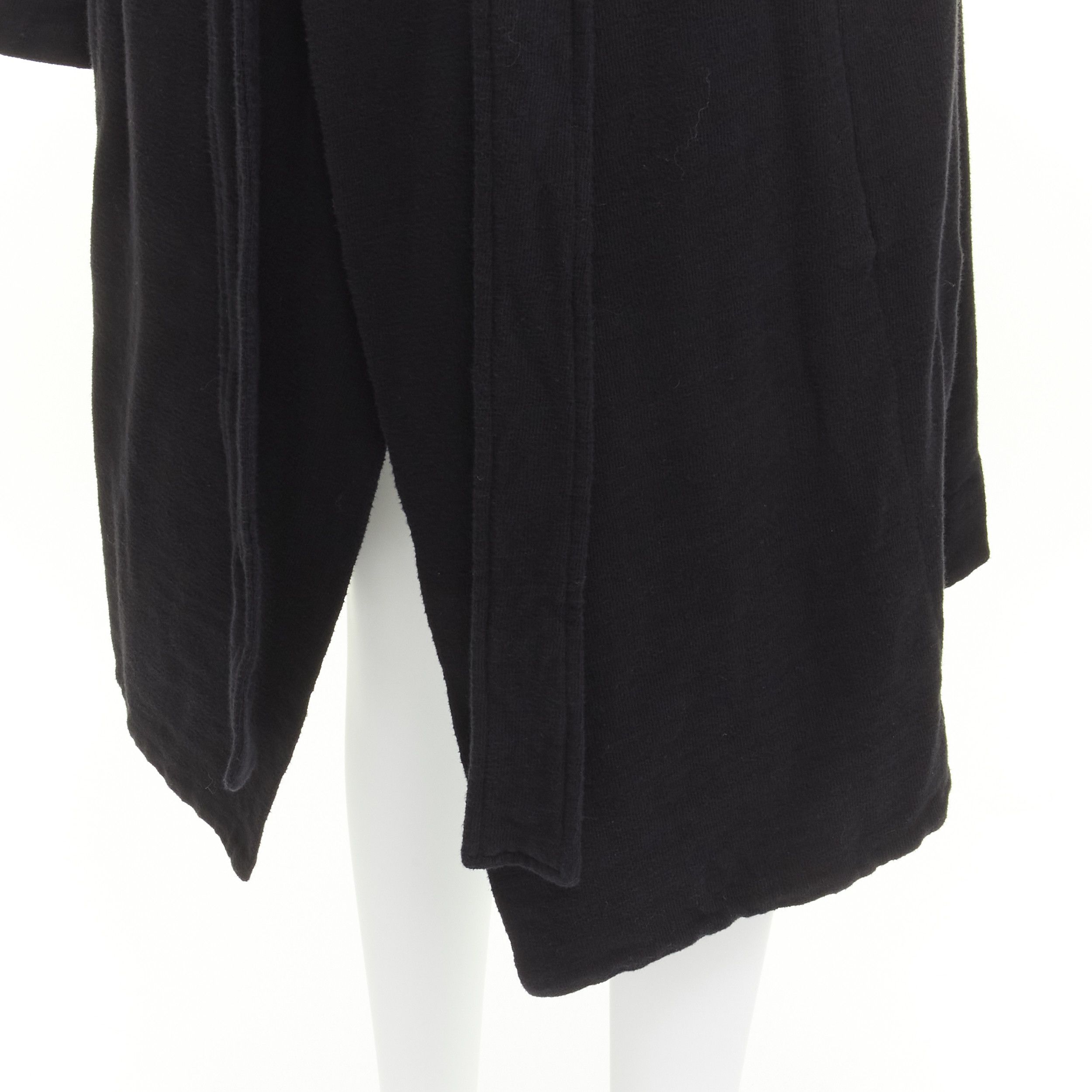 Rick Owens RICK OWENS DRKSHDW black cotton thick jersey hooded belted robe jacket S Size M / US 6-8 / IT 42-44 - 8 Thumbnail
