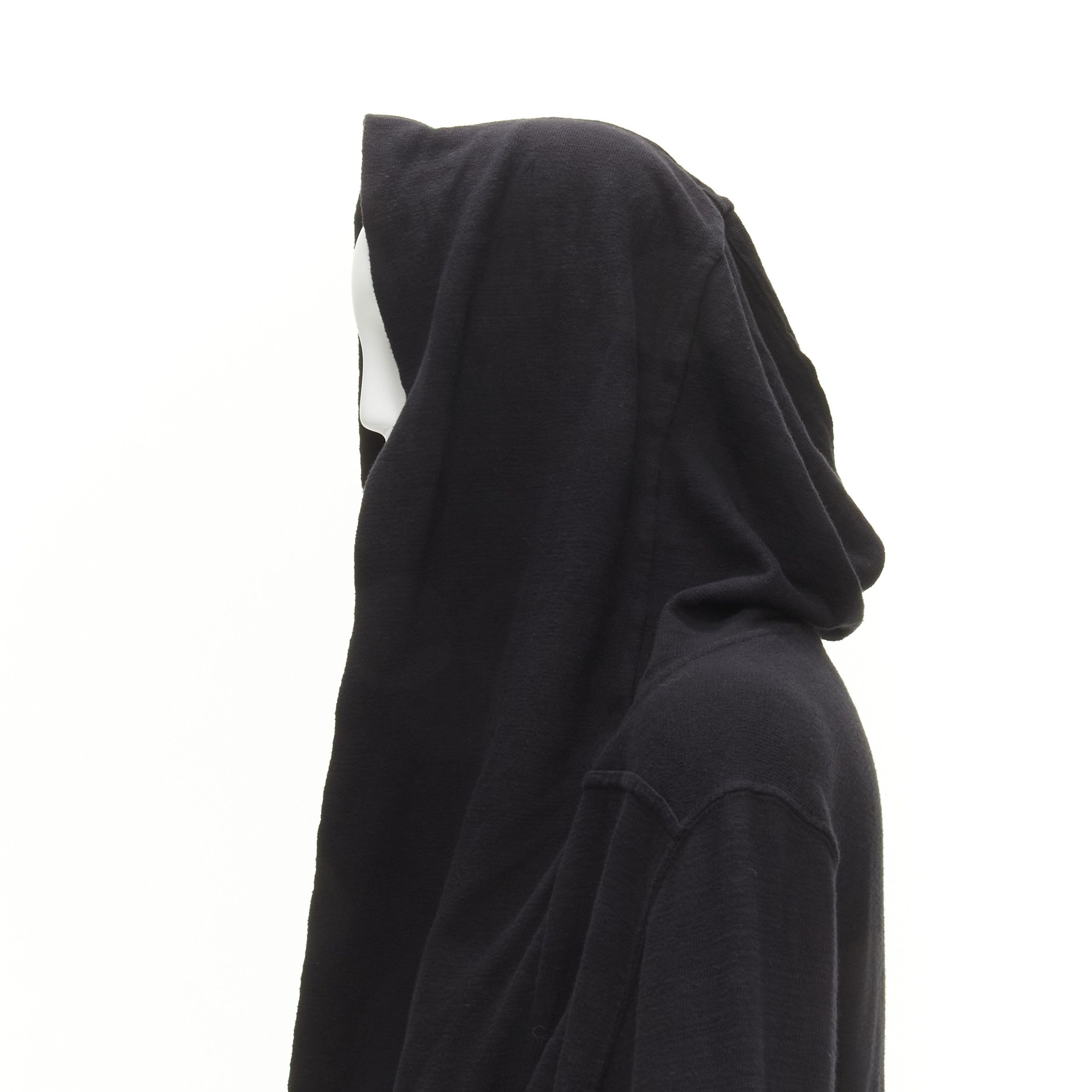 Rick Owens RICK OWENS DRKSHDW black cotton thick jersey hooded belted robe jacket S Size M / US 6-8 / IT 42-44 - 2 Thumbnail