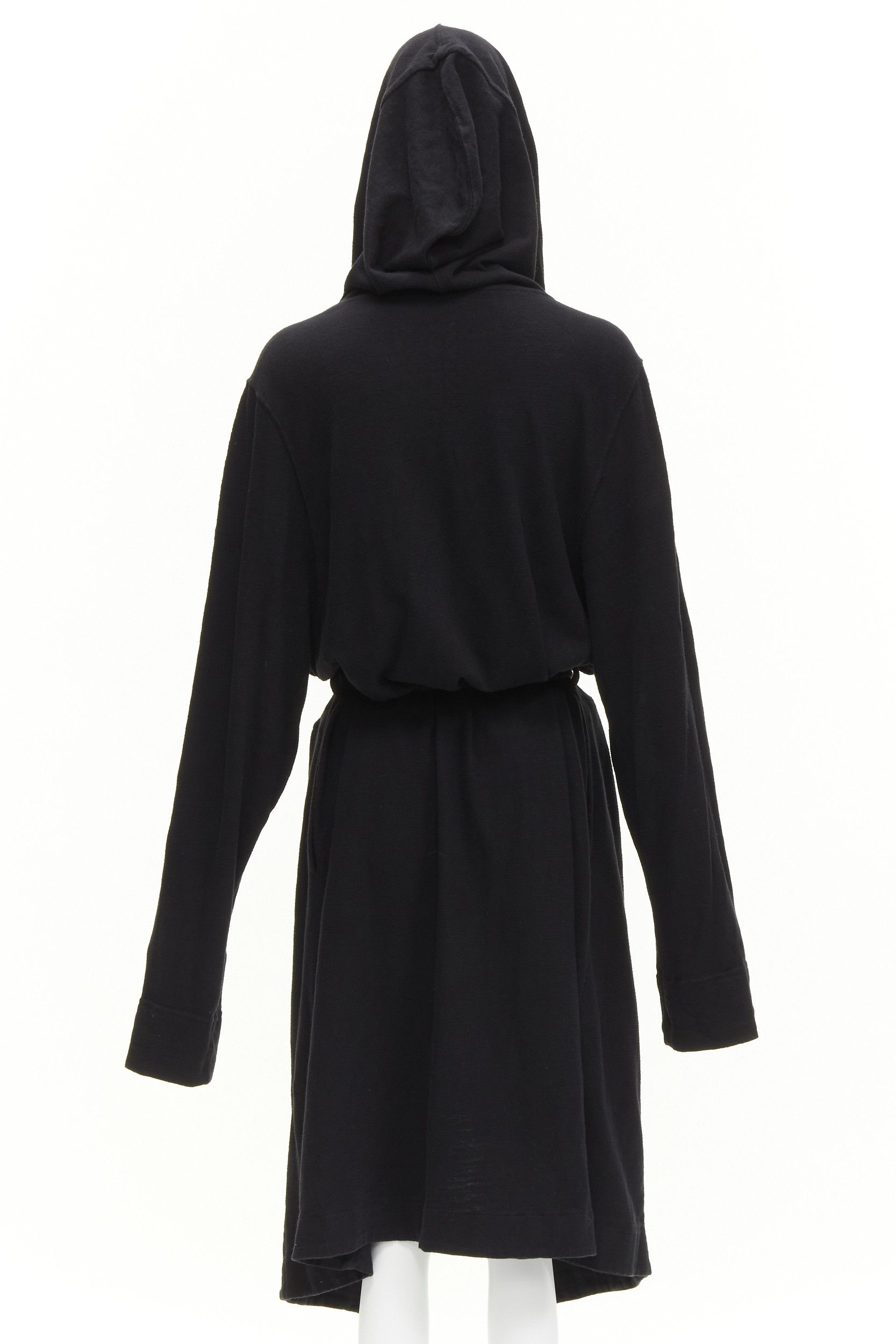 Rick Owens RICK OWENS DRKSHDW black cotton thick jersey hooded belted robe jacket S Size M / US 6-8 / IT 42-44 - 5 Thumbnail