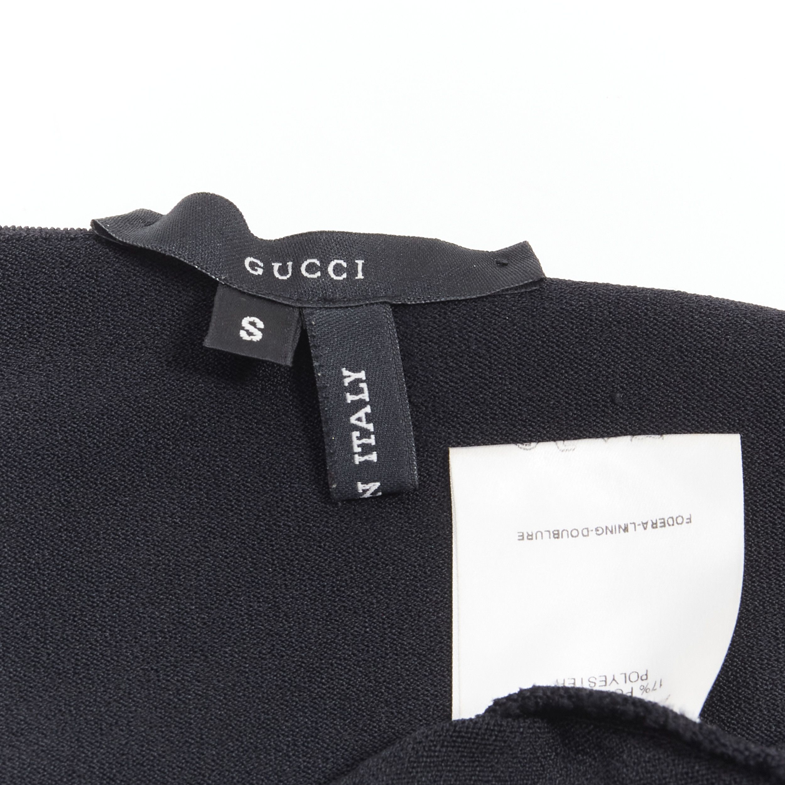 Gucci GUCCI Tom ford Vintage black leather strap G buckle jersey bodycon dress S Size S / US 4 / IT 40 - 10 Thumbnail