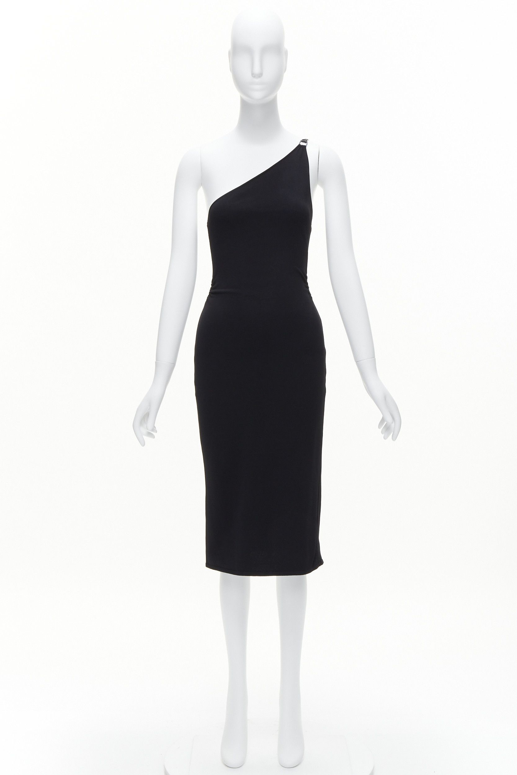 Gucci GUCCI Tom ford Vintage black leather strap G buckle jersey bodycon dress S Size S / US 4 / IT 40 - 11 Thumbnail