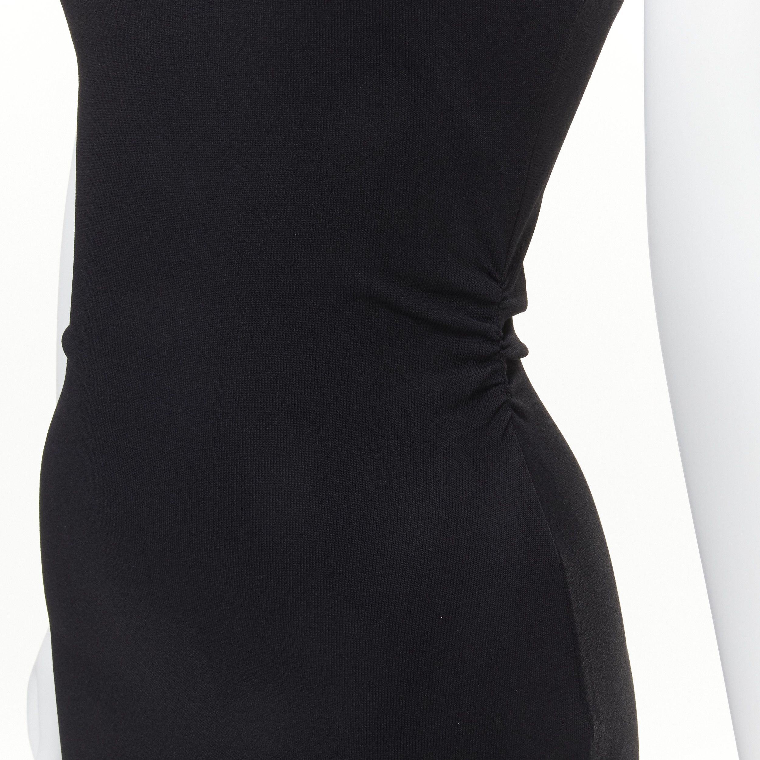 Gucci GUCCI Tom ford Vintage black leather strap G buckle jersey bodycon dress S Size S / US 4 / IT 40 - 8 Thumbnail