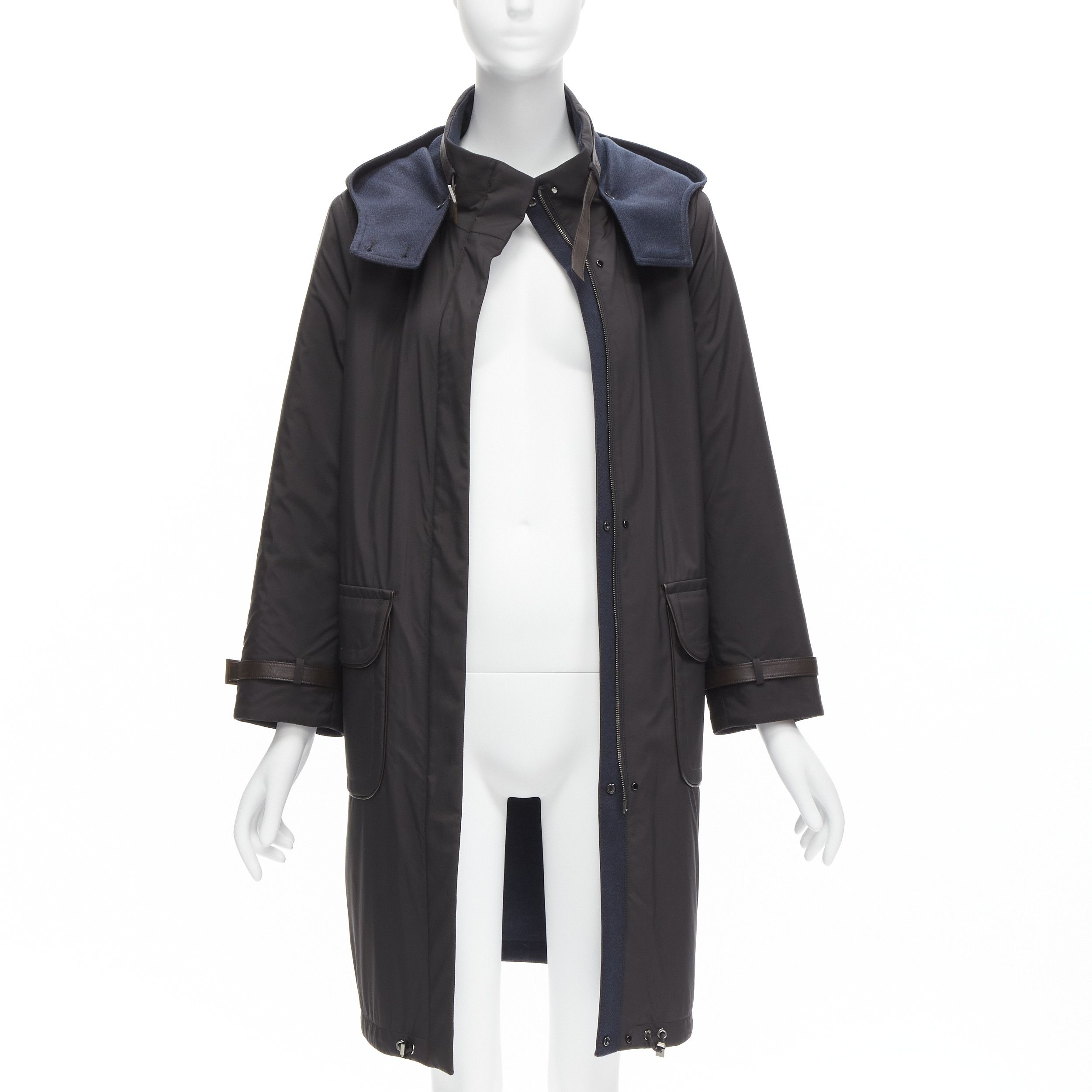 Loro Piana LORO PIANA Storm System Reversible cashmere virgin wool leather trimmed jacket IT46 XL Size L / US 10 / IT 46 - 3 Thumbnail