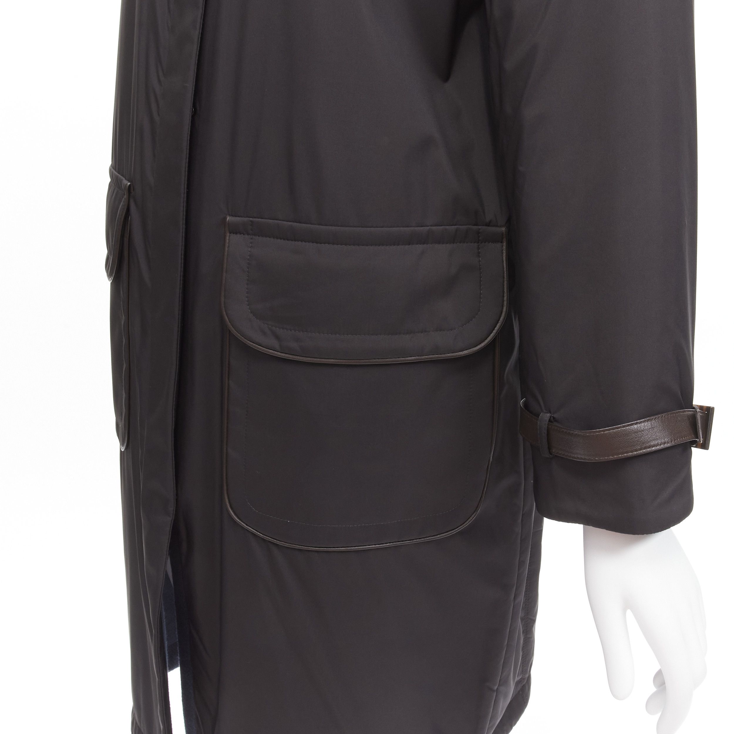 Loro Piana LORO PIANA Storm System Reversible cashmere virgin wool leather trimmed jacket IT46 XL Size L / US 10 / IT 46 - 12 Thumbnail