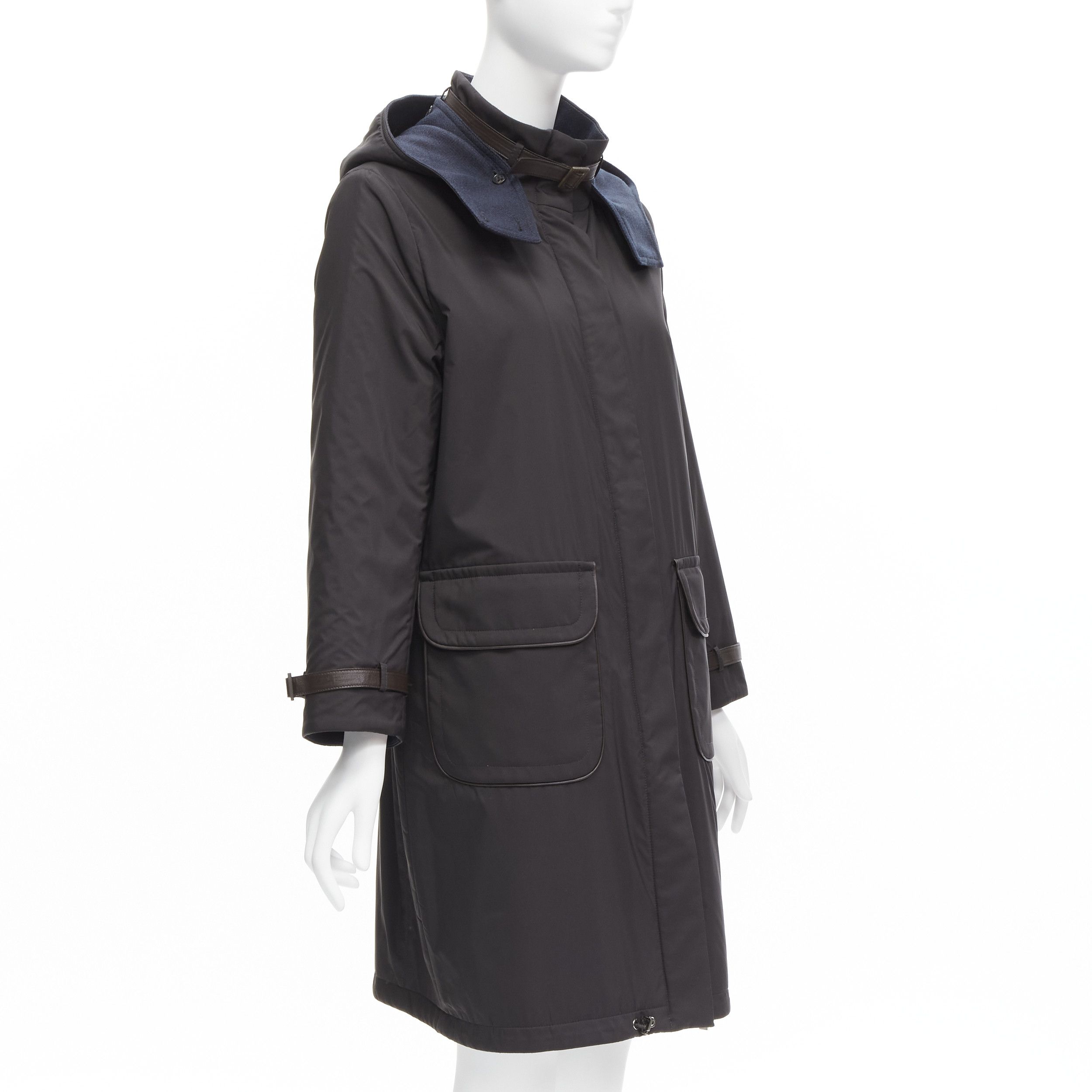Loro Piana LORO PIANA Storm System Reversible cashmere virgin wool leather trimmed jacket IT46 XL Size L / US 10 / IT 46 - 4 Thumbnail