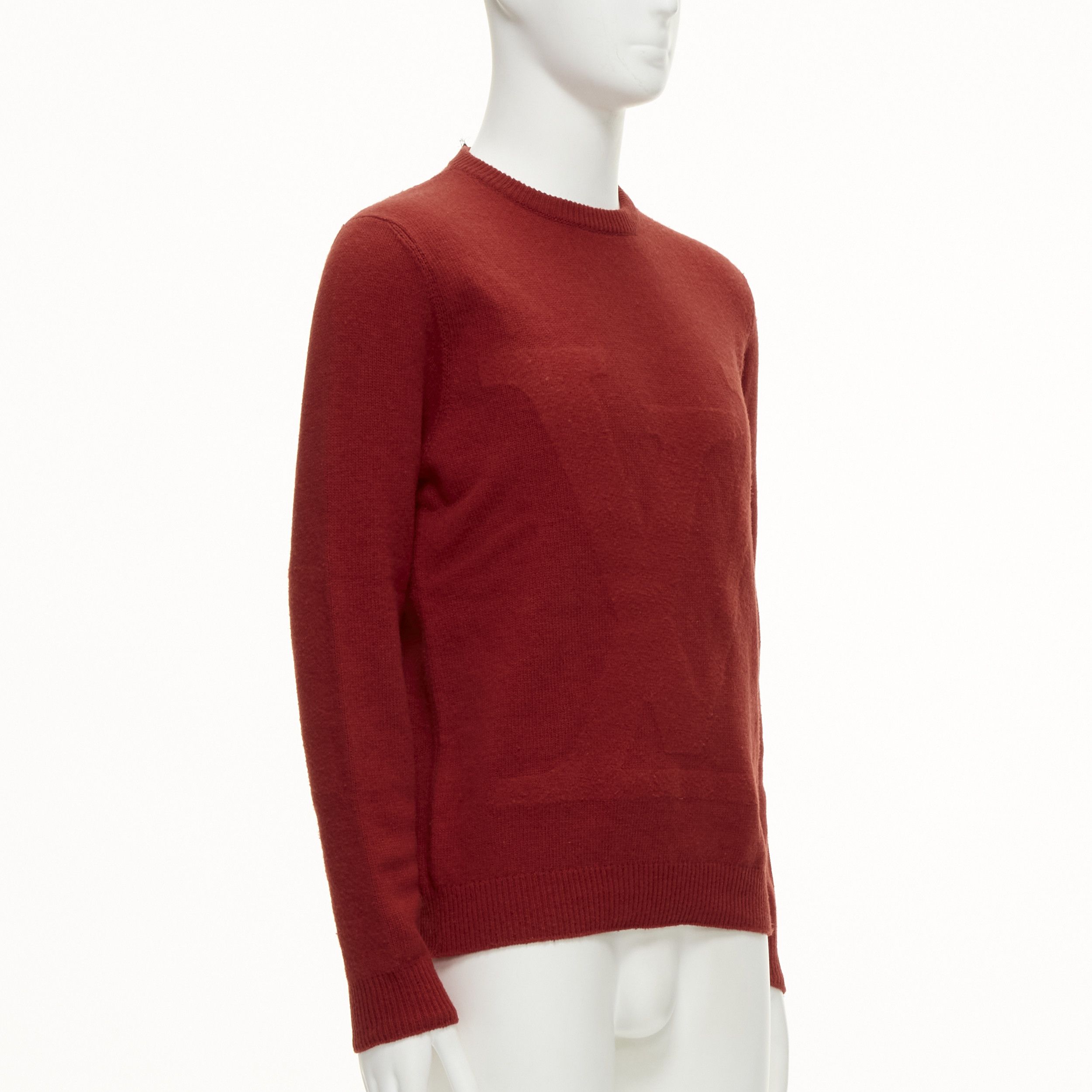 Louis Vuitton LOUIS VUITTON 100% wool red LV oversized logo long sleeve crew sweater M Size M / US 6-8 / IT 42-44 - 3 Thumbnail
