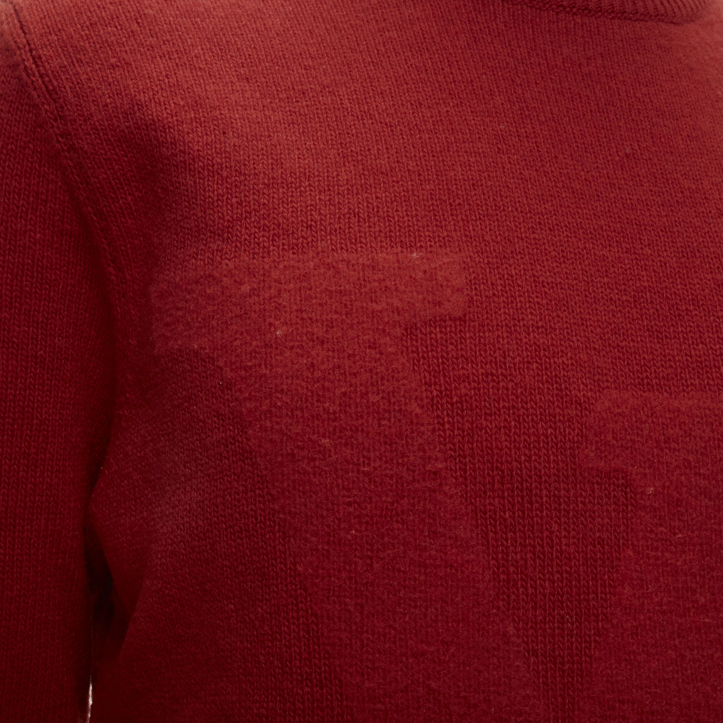 Louis Vuitton LOUIS VUITTON 100% wool red LV oversized logo long sleeve crew sweater M Size M / US 6-8 / IT 42-44 - 7 Thumbnail