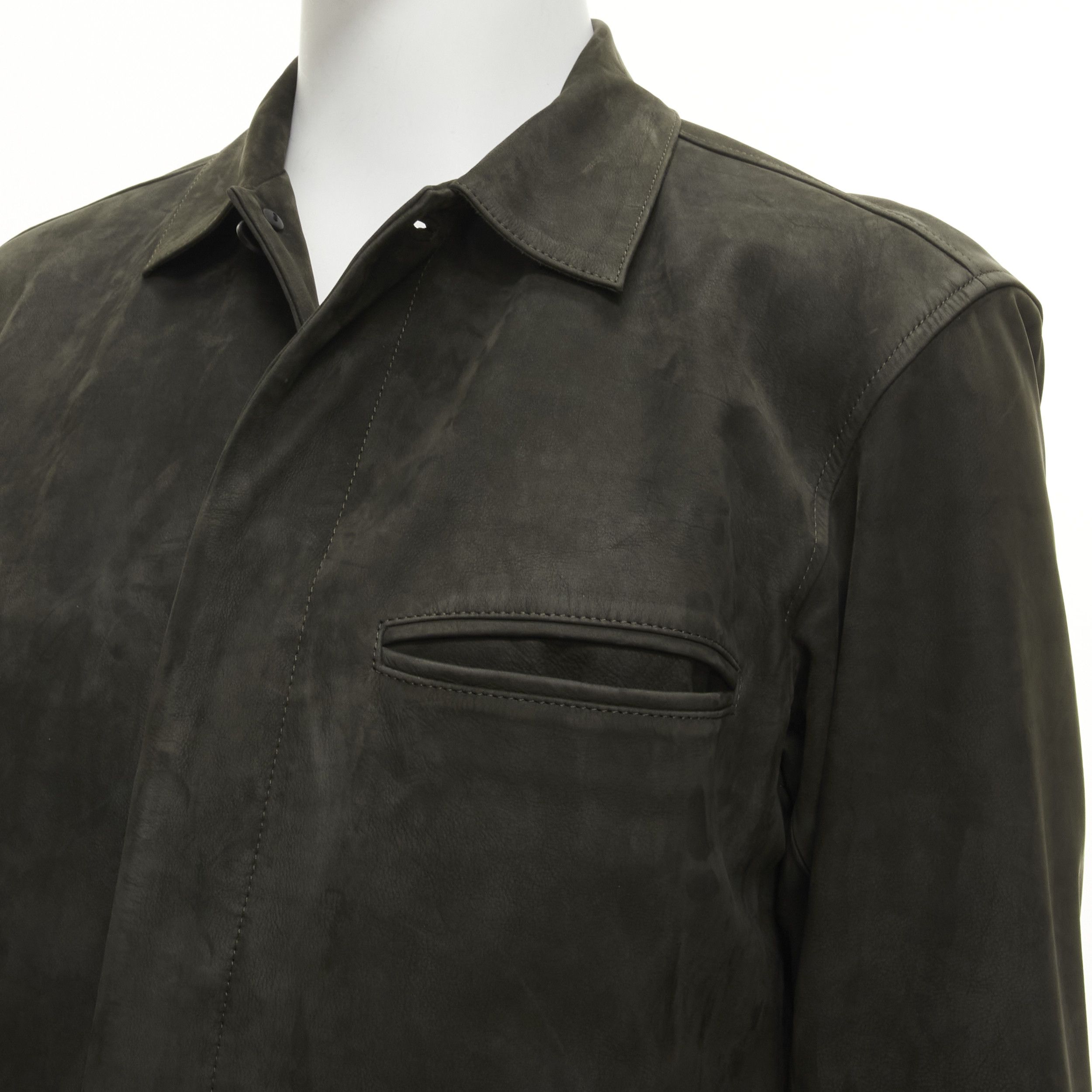 Issey Miyake ISSEY MIYAKE WHITE LABEL grey cowhide suede leather overshirt jacket JP1 S Size US S / EU 44-46 / 1 - 2 Thumbnail