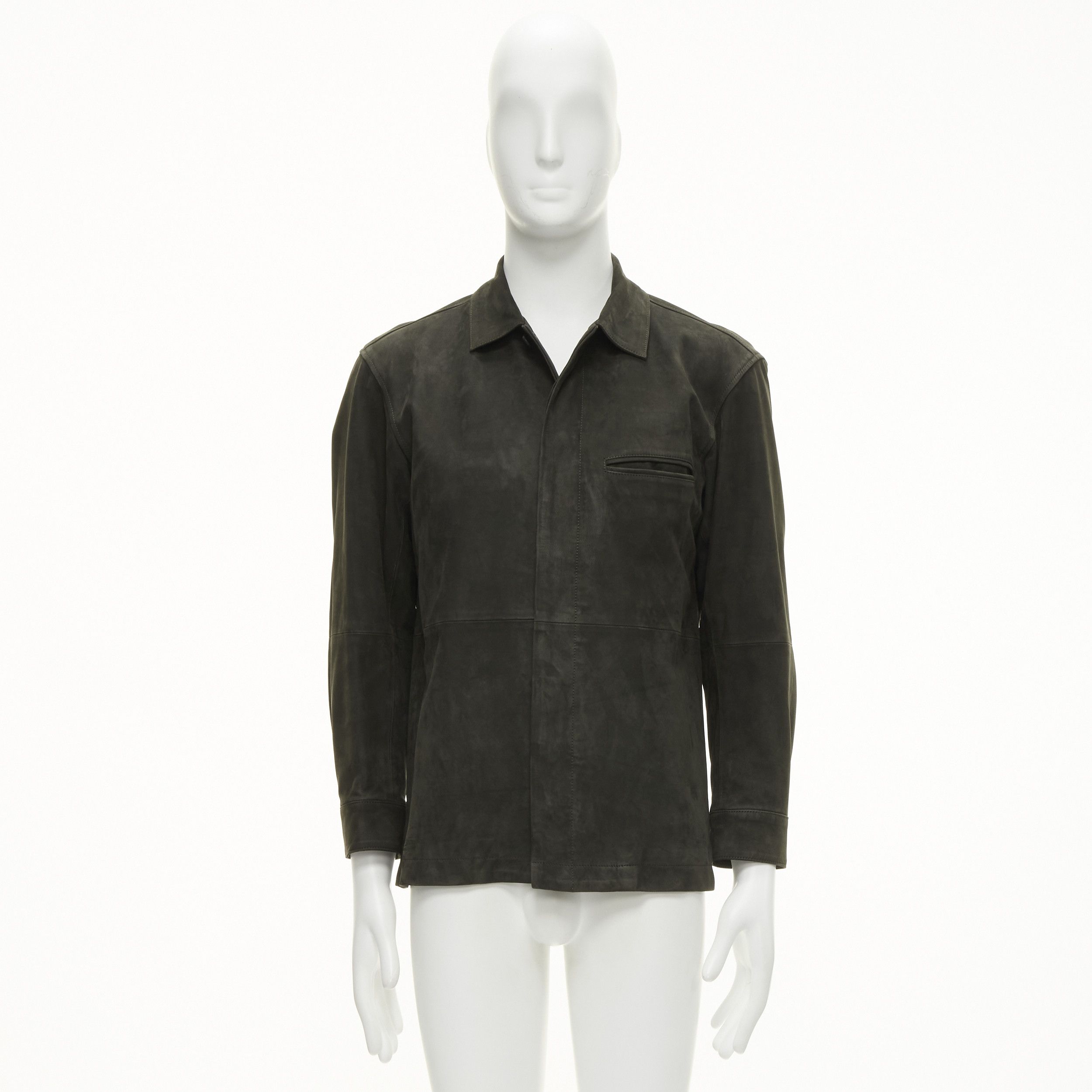 Issey Miyake ISSEY MIYAKE WHITE LABEL grey cowhide suede leather overshirt jacket JP1 S Size US S / EU 44-46 / 1 - 11 Thumbnail