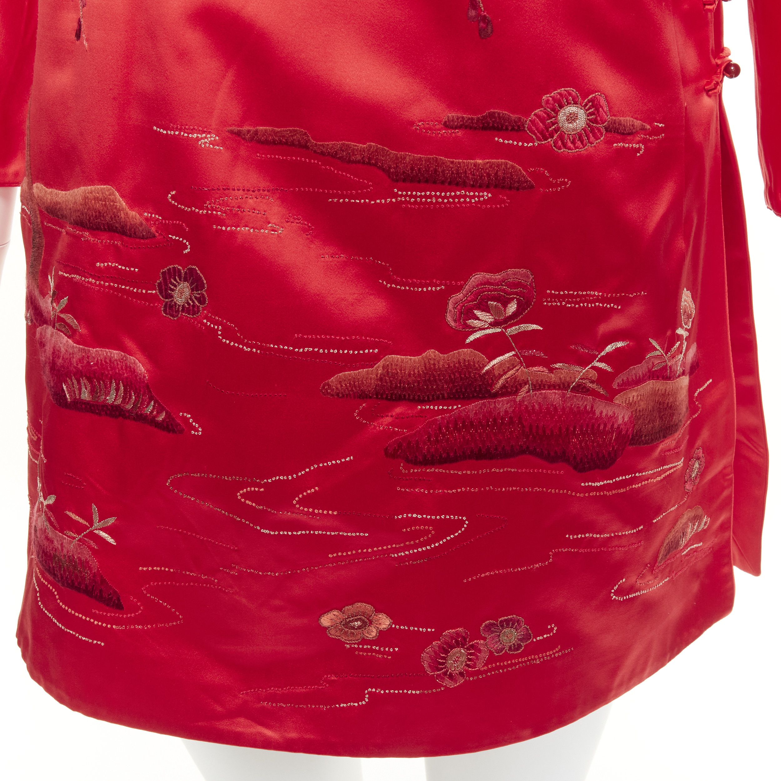Other SHIATZY CHEN red silk lace collar floral cloud embroidery qipao top IT44 L Size M / US 6-8 / IT 42-44 - 7 Thumbnail