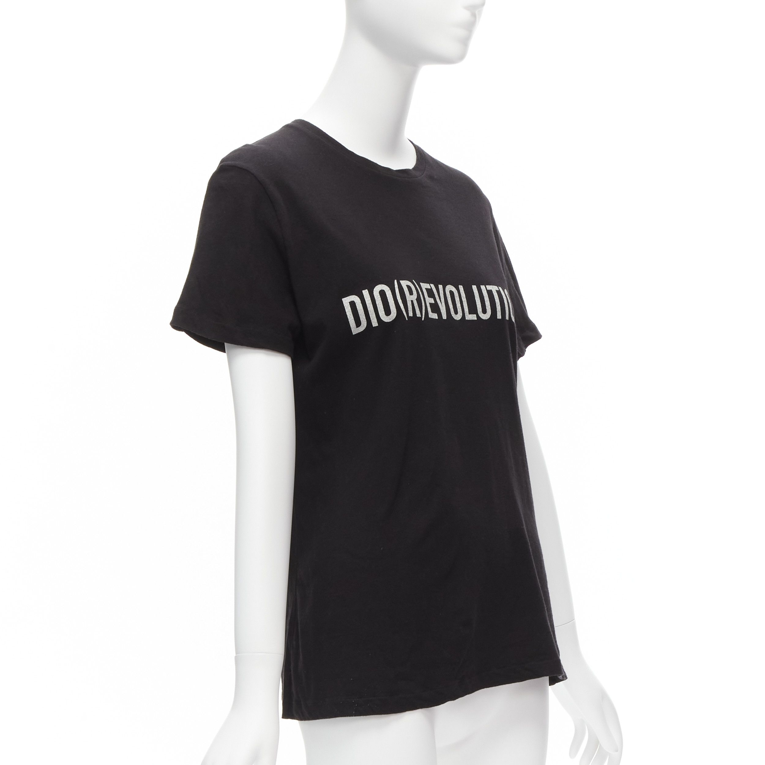 Dior CHRISTIAN DIOR Diorevolution black cotton linen logo print tshirt M Size M / US 6-8 / IT 42-44 - 3 Thumbnail