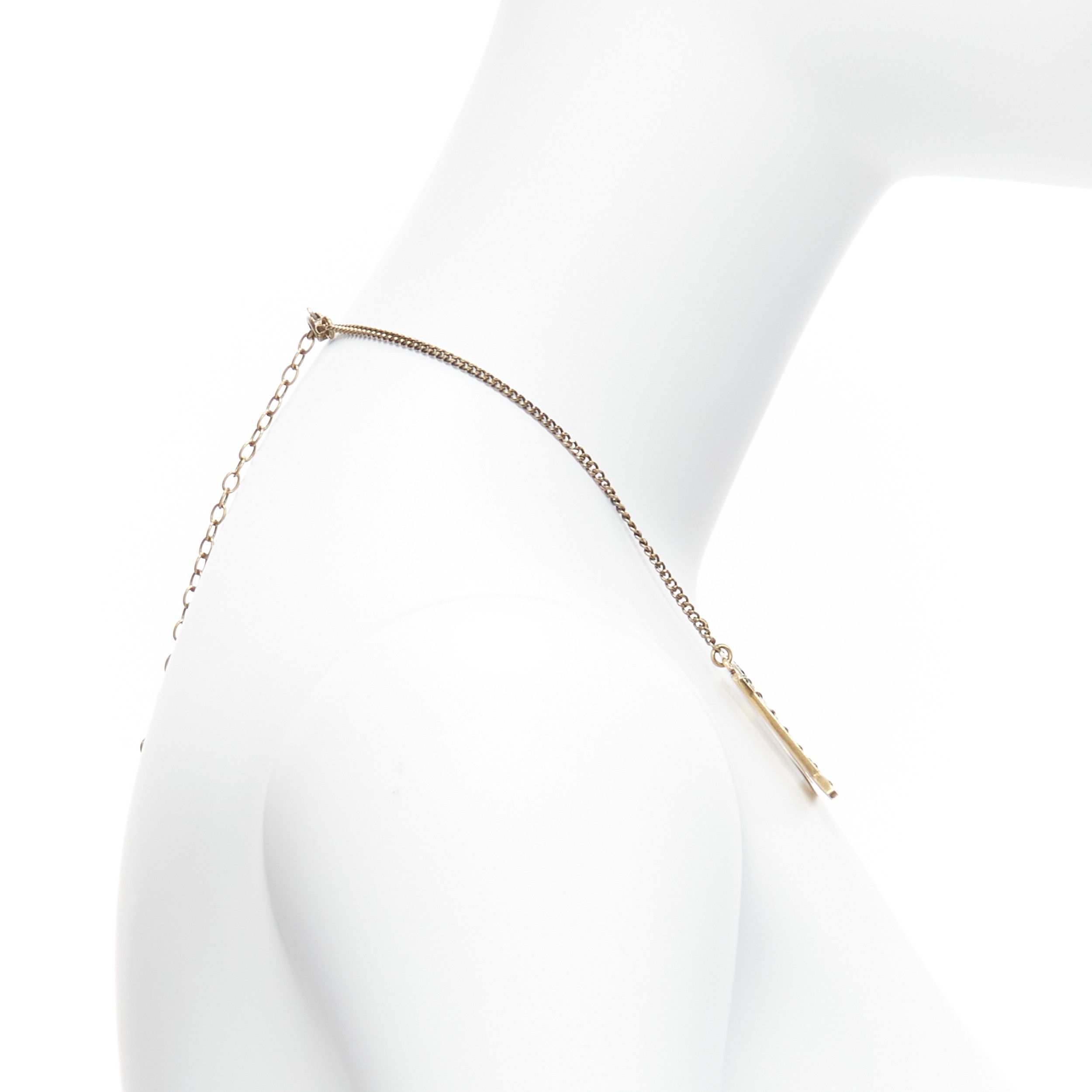 GUCCI Alessandro Michele LOVED rainbow gradient crystal pendent short necklace