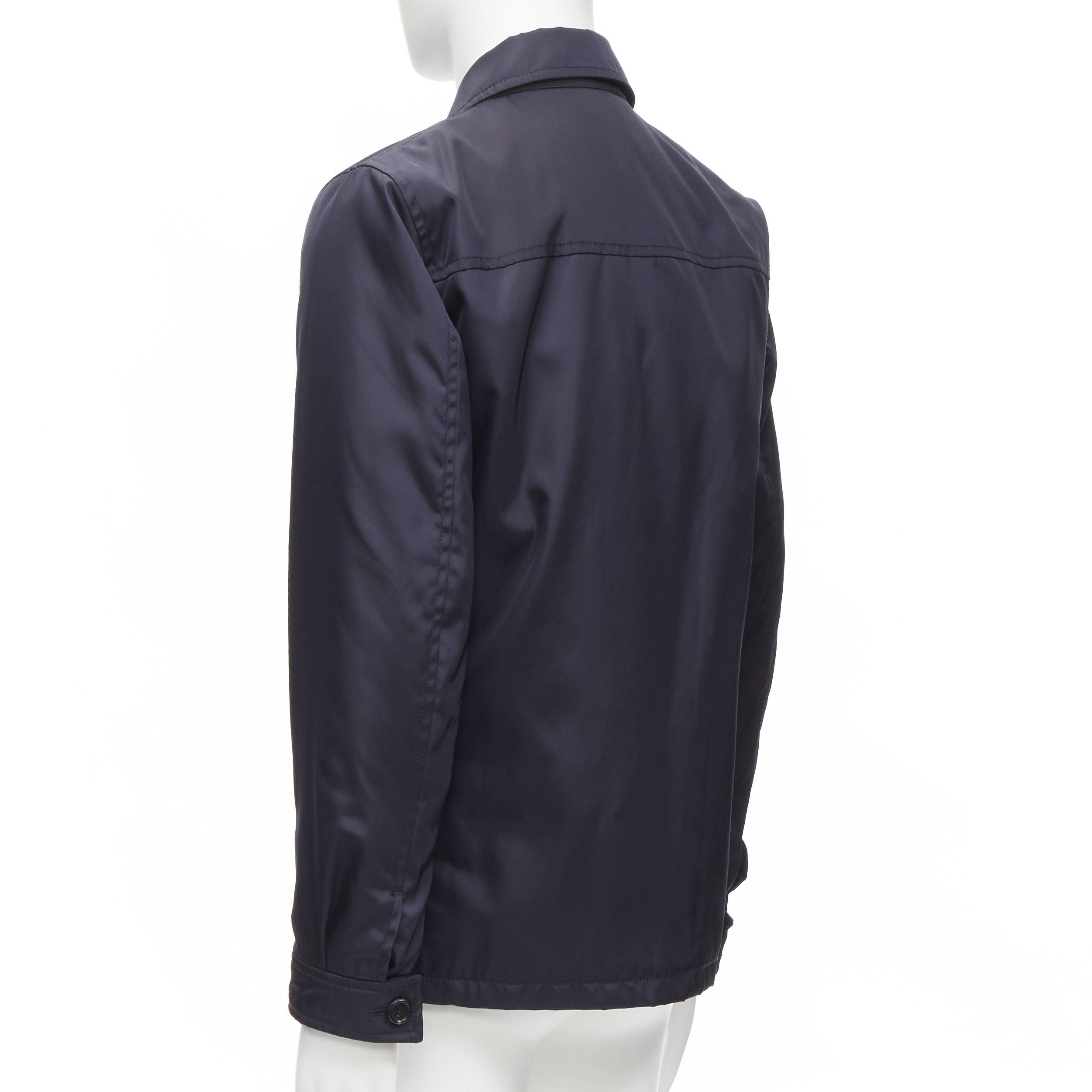 Prada new PRADA 2019 navy blue nylon zip front dual pocket minimal jacket IT46 S Size US S / EU 44-46 / 1 - 7 Thumbnail