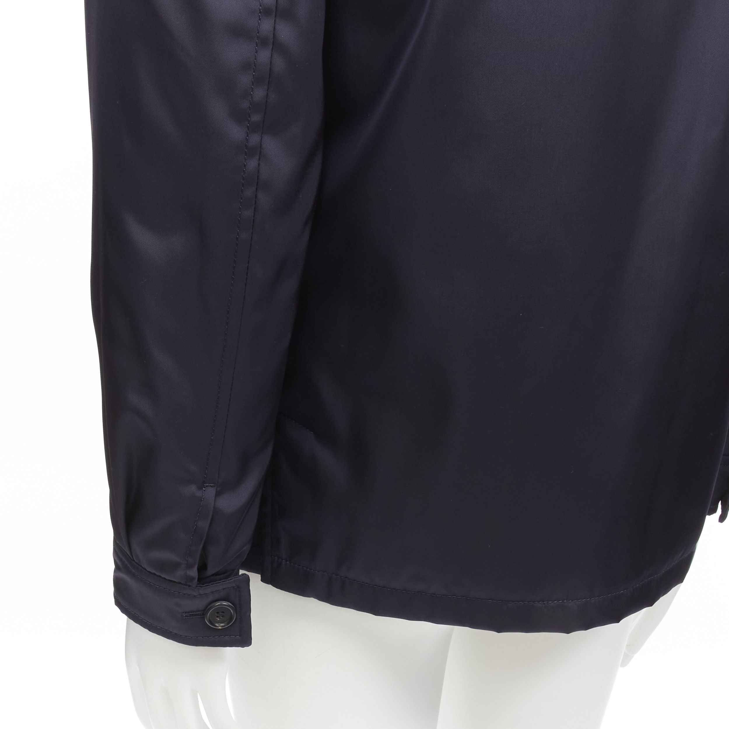 Prada new PRADA 2019 navy blue nylon zip front dual pocket minimal jacket IT46 S Size US S / EU 44-46 / 1 - 9 Thumbnail