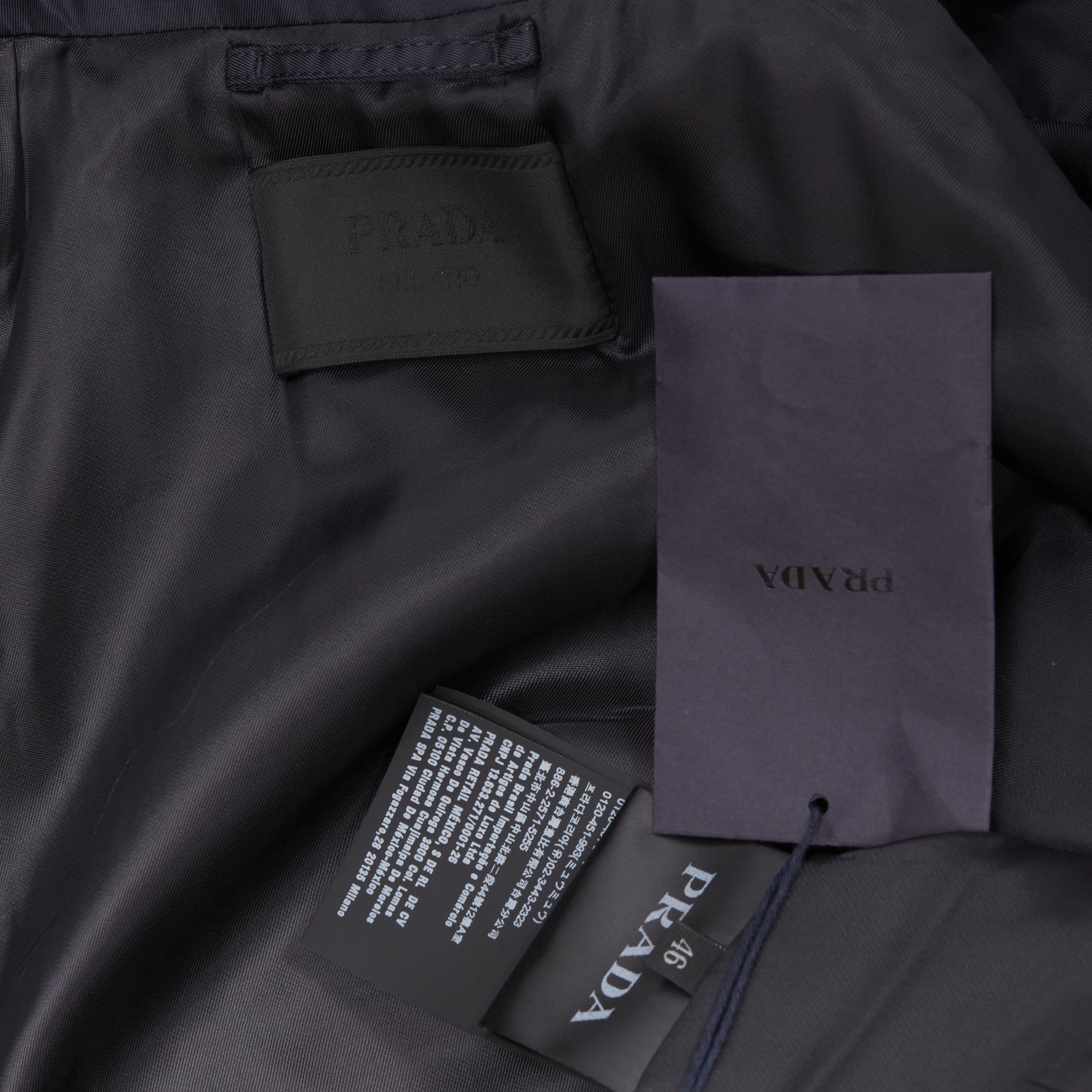 Prada new PRADA 2019 navy blue nylon zip front dual pocket minimal jacket IT46 S Size US S / EU 44-46 / 1 - 10 Thumbnail