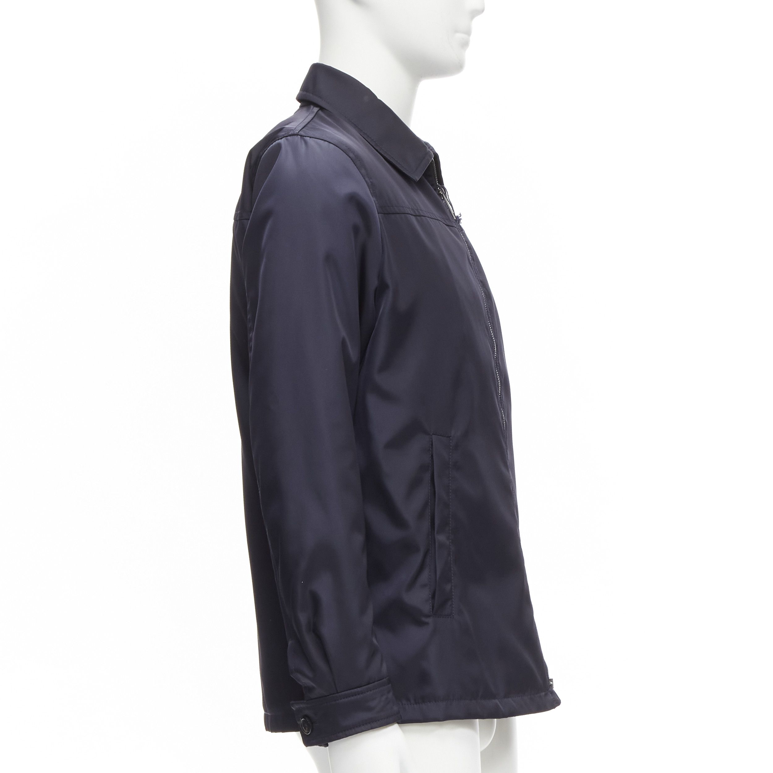 Prada new PRADA 2019 navy blue nylon zip front dual pocket minimal jacket IT46 S Size US S / EU 44-46 / 1 - 5 Thumbnail