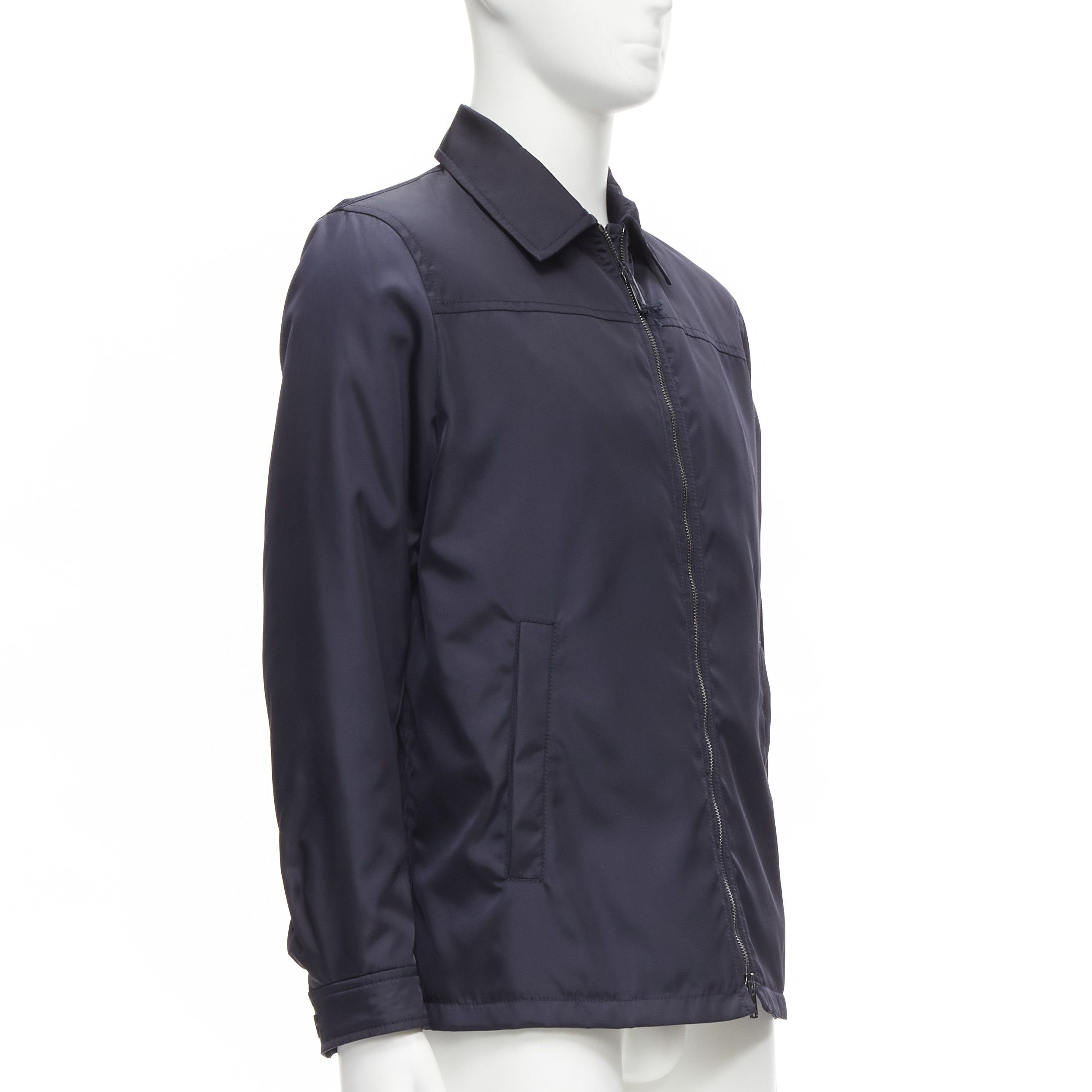 Prada new PRADA 2019 navy blue nylon zip front dual pocket minimal jacket IT46 S Size US S / EU 44-46 / 1 - 4 Thumbnail