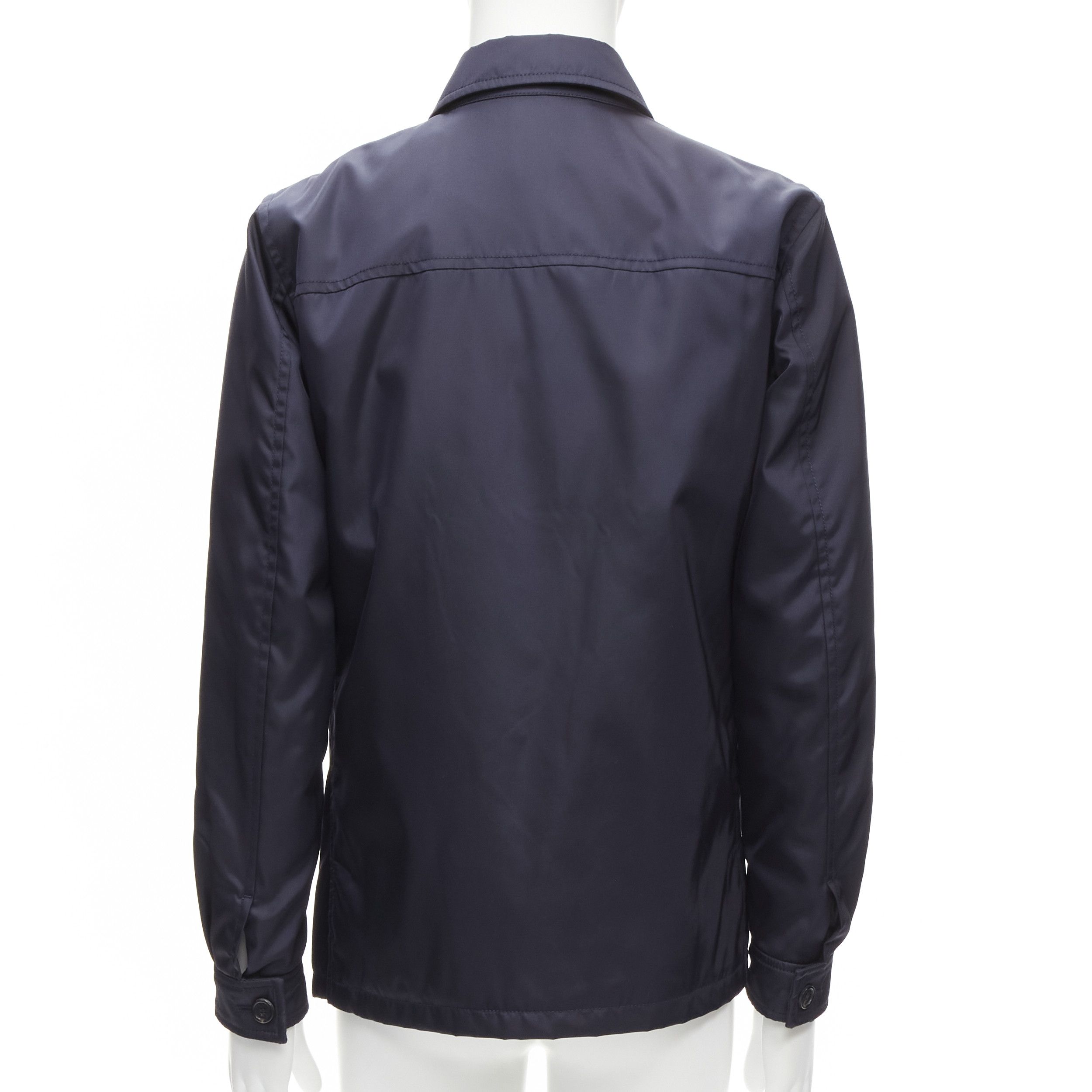 Prada new PRADA 2019 navy blue nylon zip front dual pocket minimal jacket IT46 S Size US S / EU 44-46 / 1 - 6 Thumbnail