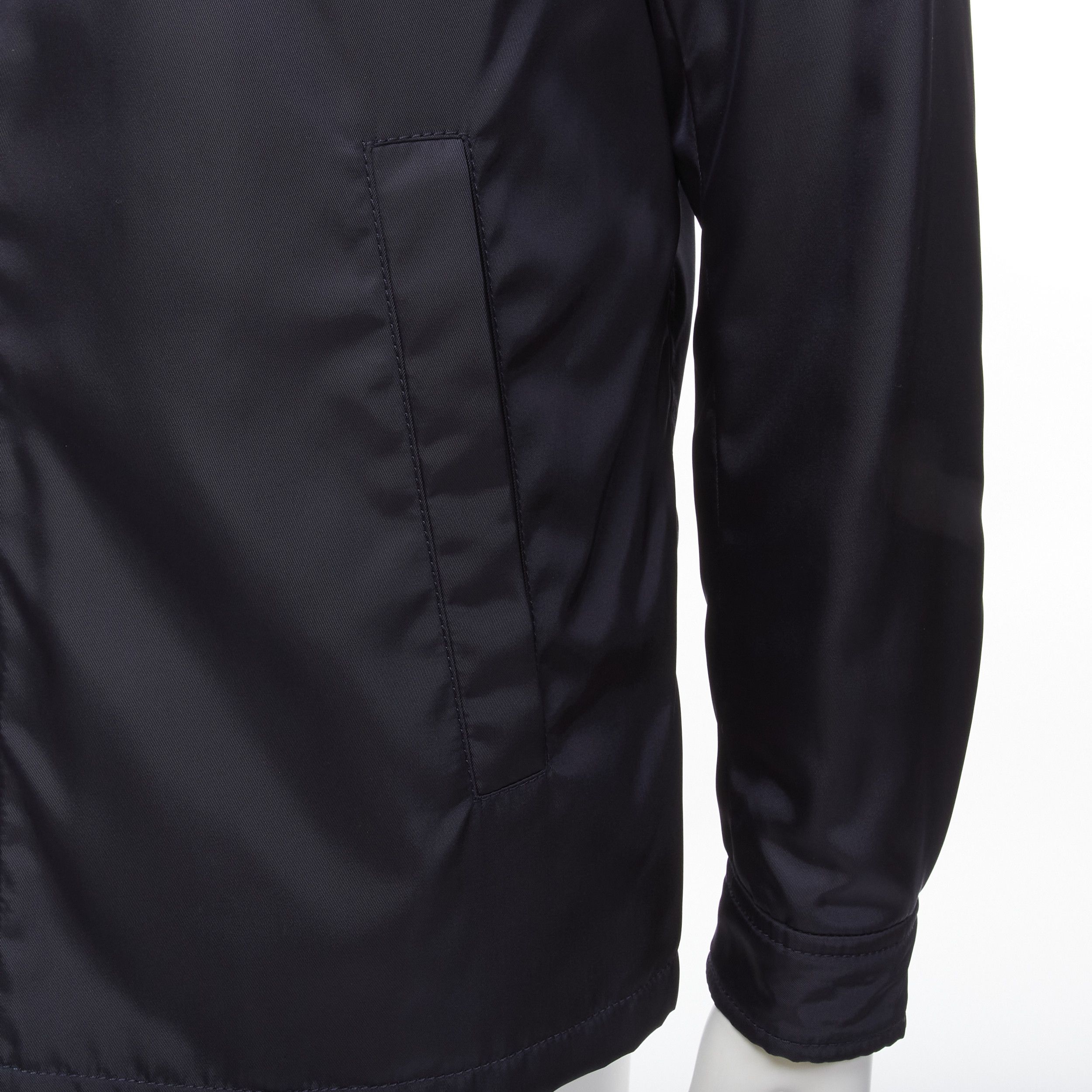 Prada new PRADA 2019 navy blue nylon zip front dual pocket minimal jacket IT46 S Size US S / EU 44-46 / 1 - 8 Thumbnail