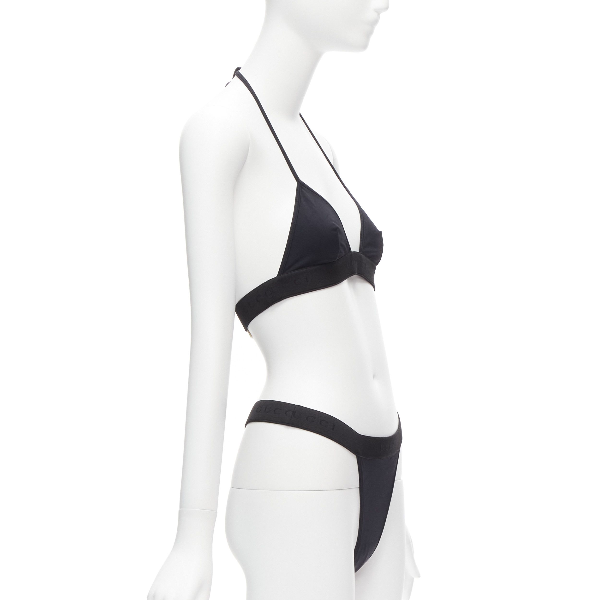 Gucci new GUCCI Tom Ford Vintage black GG logo thong bottom 2-pc bikini swim set S Size ONE SIZE - 3 Thumbnail