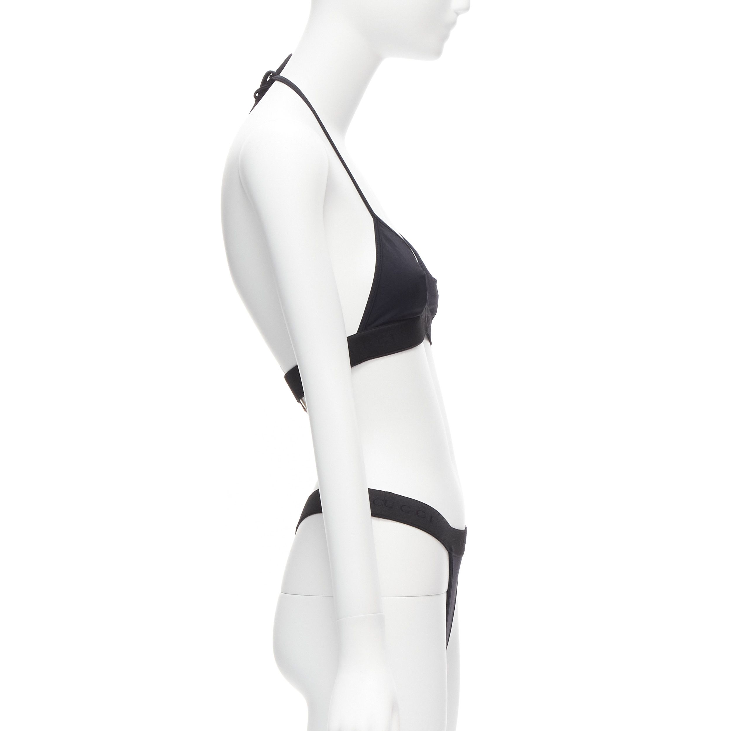 Gucci new GUCCI Tom Ford Vintage black GG logo thong bottom 2-pc bikini swim set S Size ONE SIZE - 4 Thumbnail
