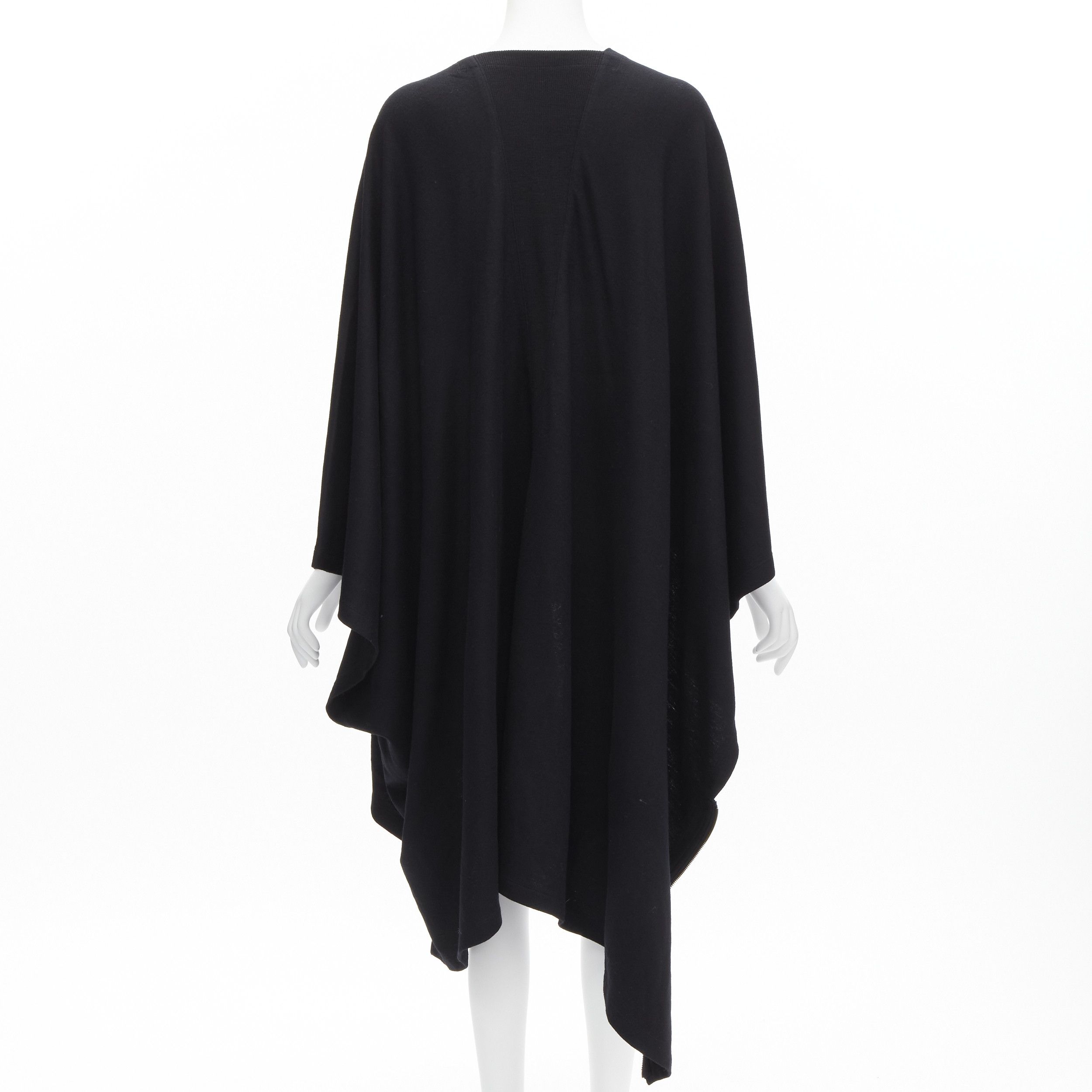 Issey Miyake ISSEY MIYAKE 1980s Vintage black wool side zip draped cowl neck coat JP9 Size M / US 6-8 / IT 42-44 - 5 Thumbnail