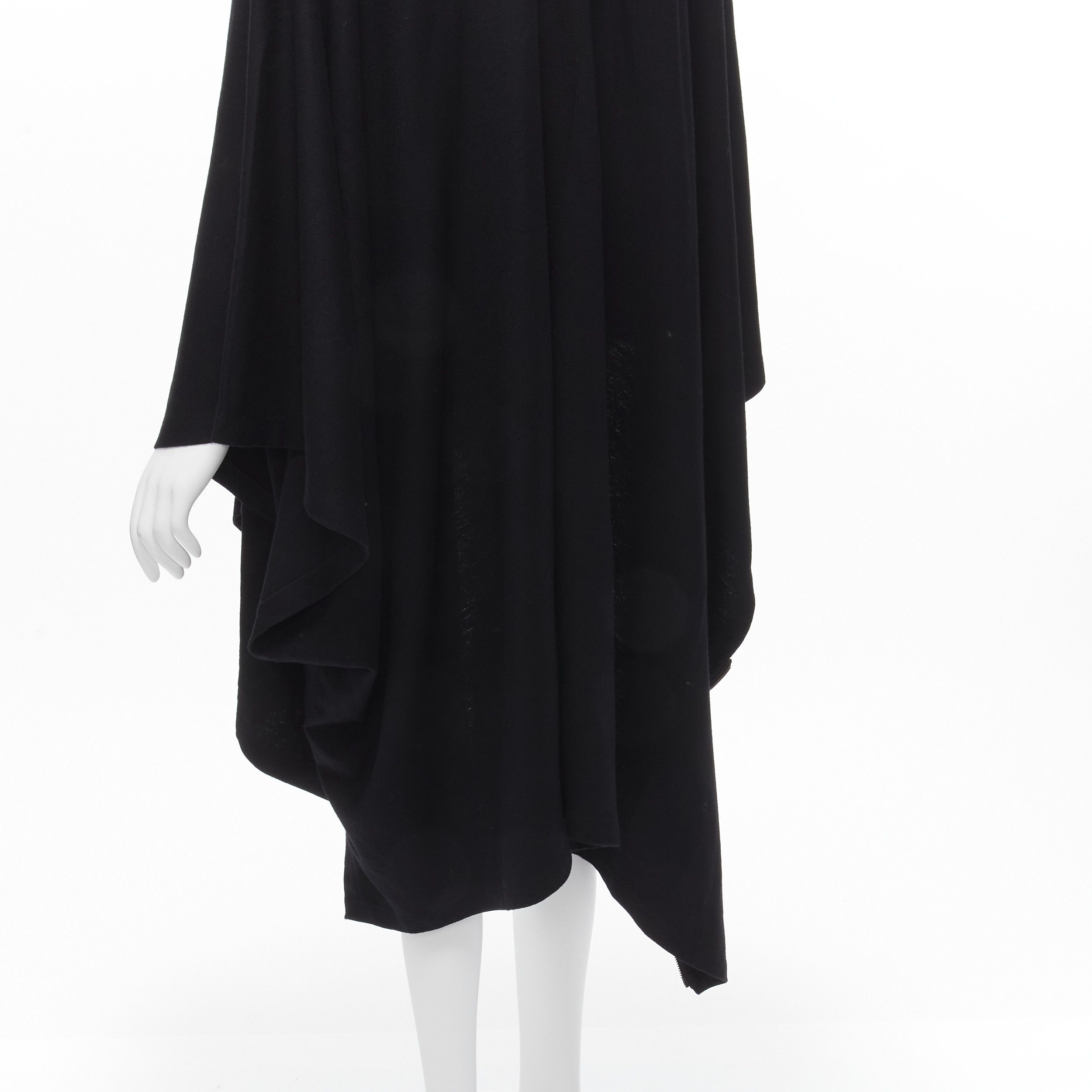 Issey Miyake ISSEY MIYAKE 1980s Vintage black wool side zip draped cowl neck coat JP9 Size M / US 6-8 / IT 42-44 - 9 Thumbnail