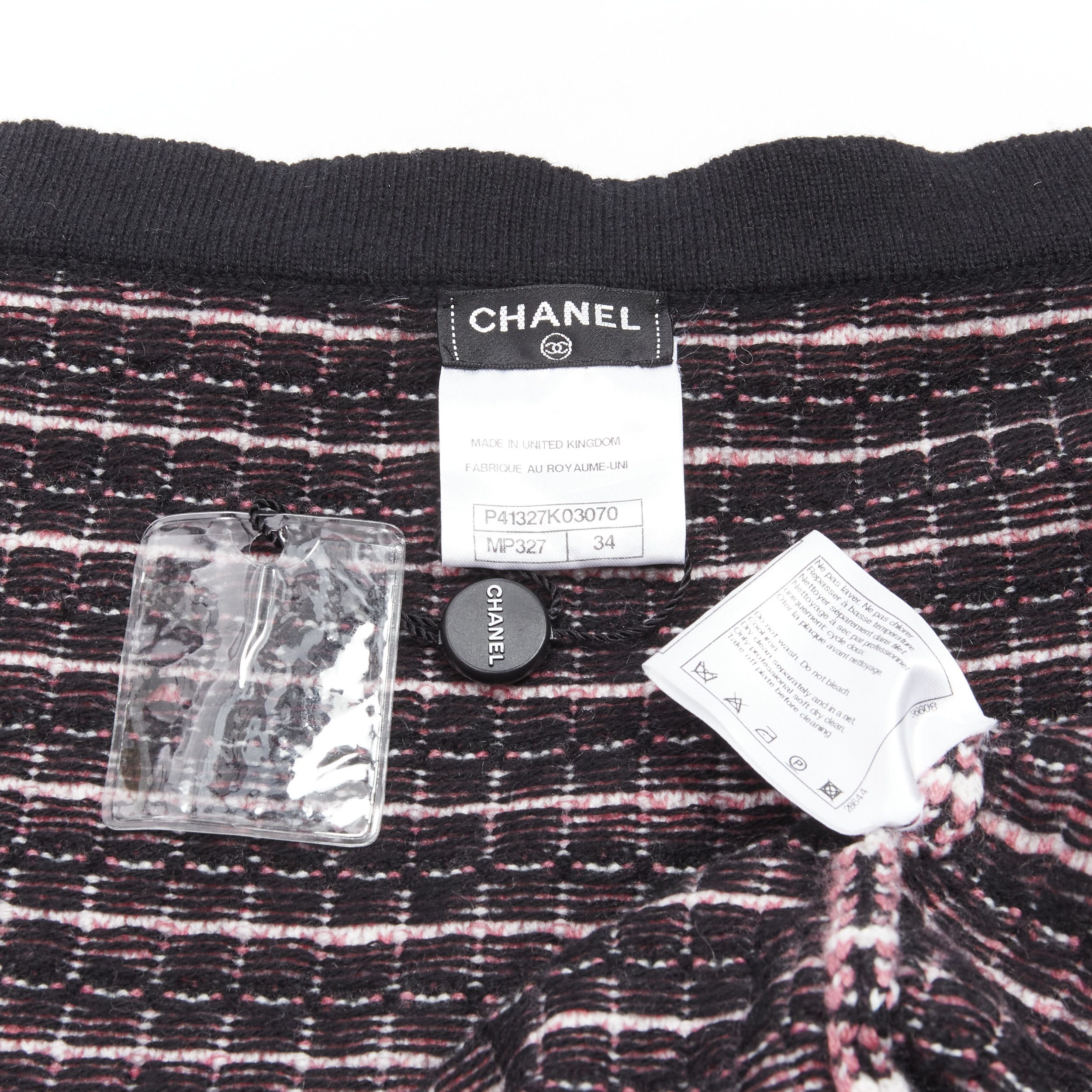 Chanel CHANEL pink 100% cashmere tweed crystal trim swing cardigan jacket FR34 XS Size XS / US 0-2 / IT 36-38 - 10 Thumbnail