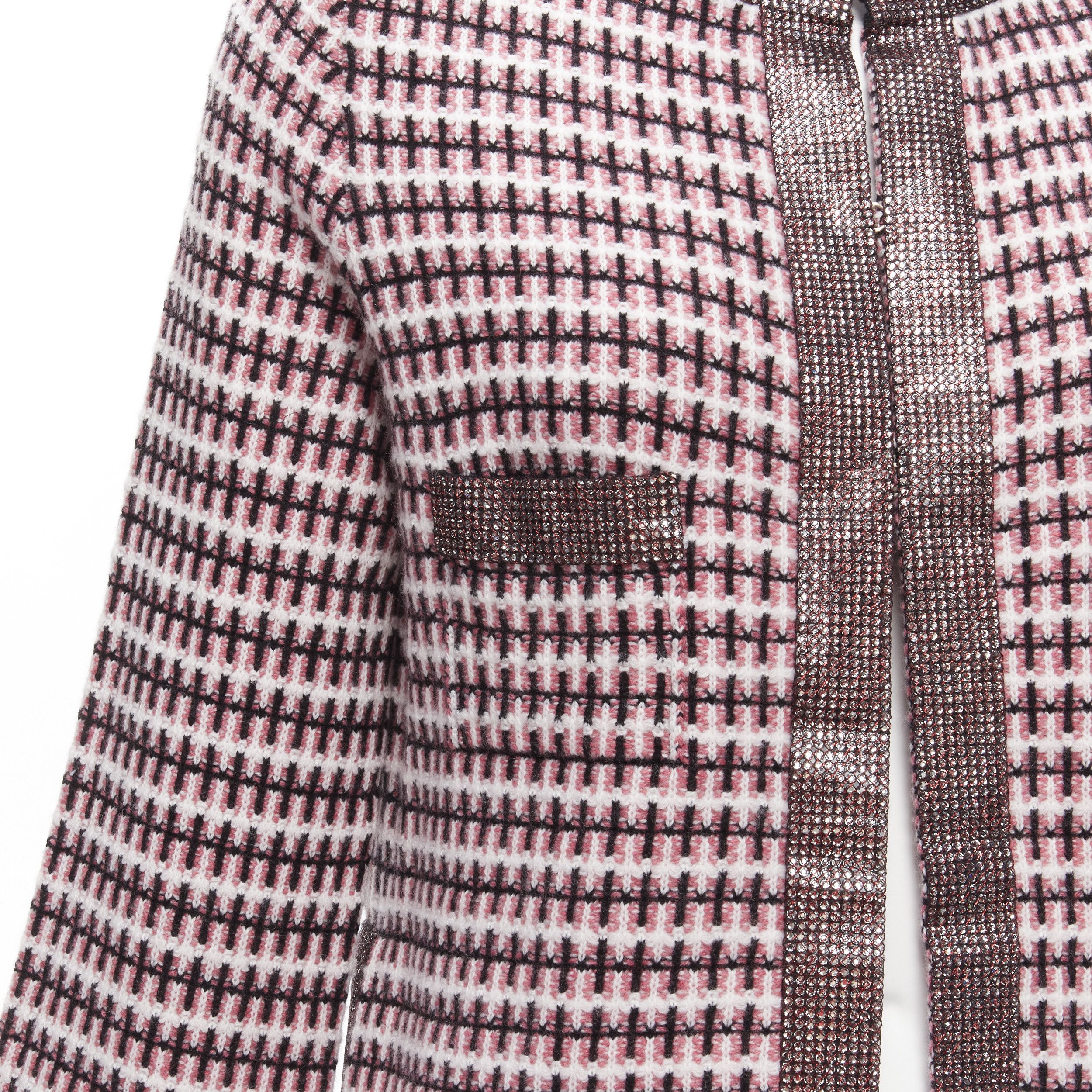 Chanel CHANEL pink 100% cashmere tweed crystal trim swing cardigan jacket FR34 XS Size XS / US 0-2 / IT 36-38 - 8 Thumbnail