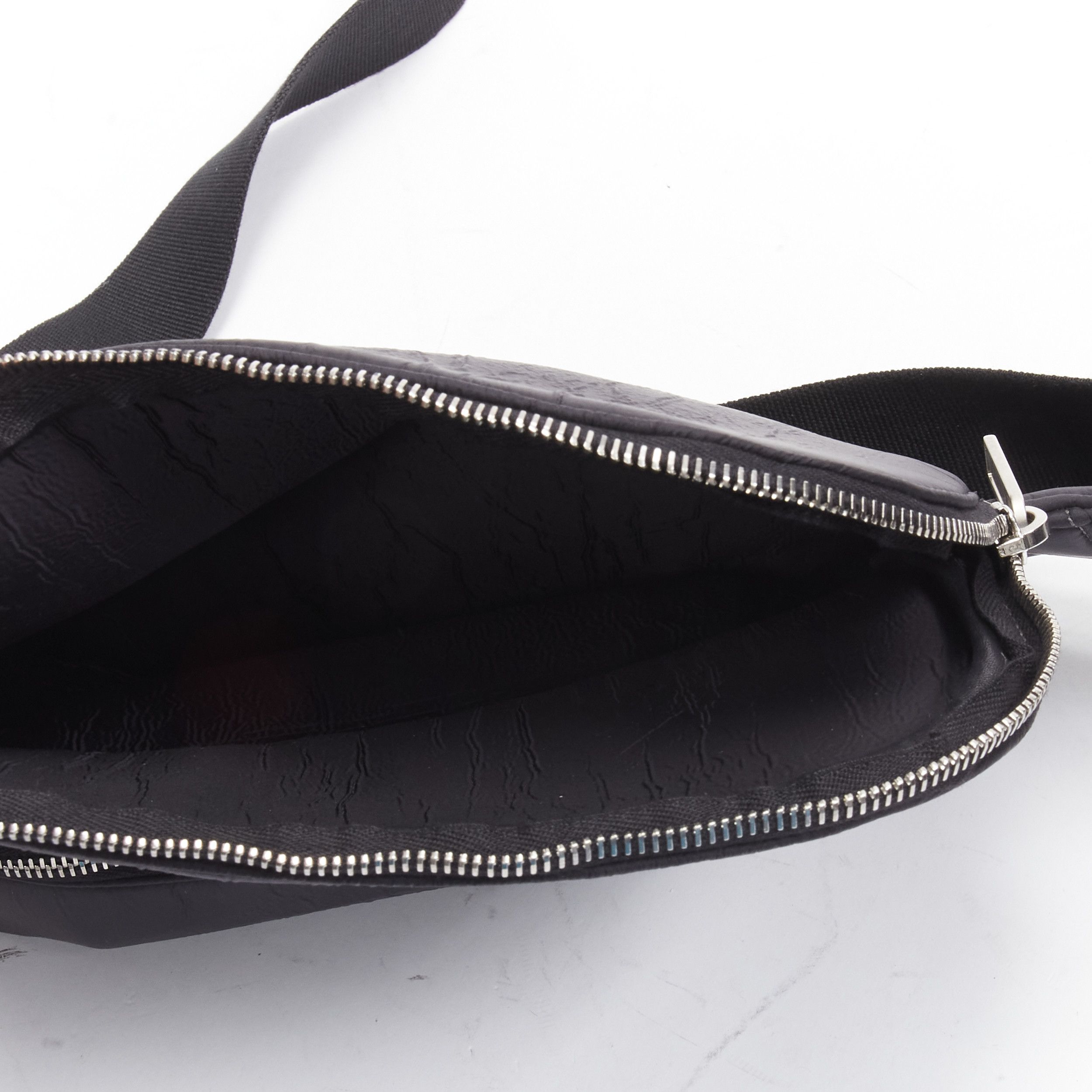 Rick Owens RICK OWENS black blistered neoprene silver zippers crossbody belt bag Size ONE SIZE - 6 Thumbnail