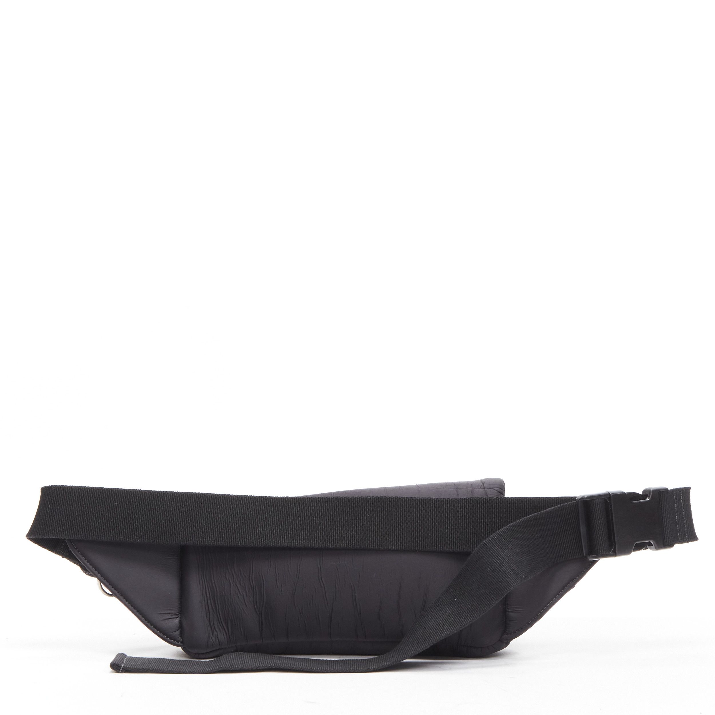Rick Owens RICK OWENS black blistered neoprene silver zippers crossbody belt bag Size ONE SIZE - 3 Thumbnail