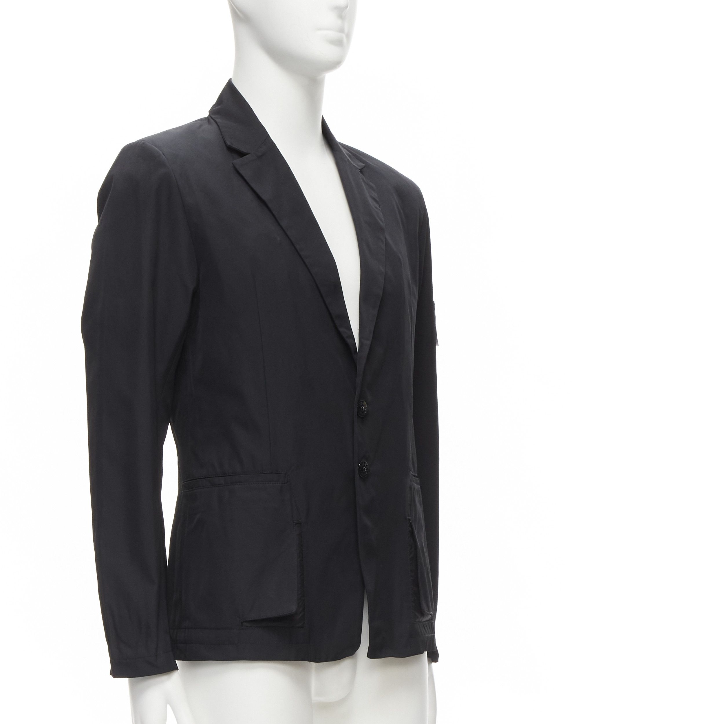 Stone Island STONE ISLAND Shadow Project black technical nylon logo patch blazer jacket S Size 46R - 3 Thumbnail