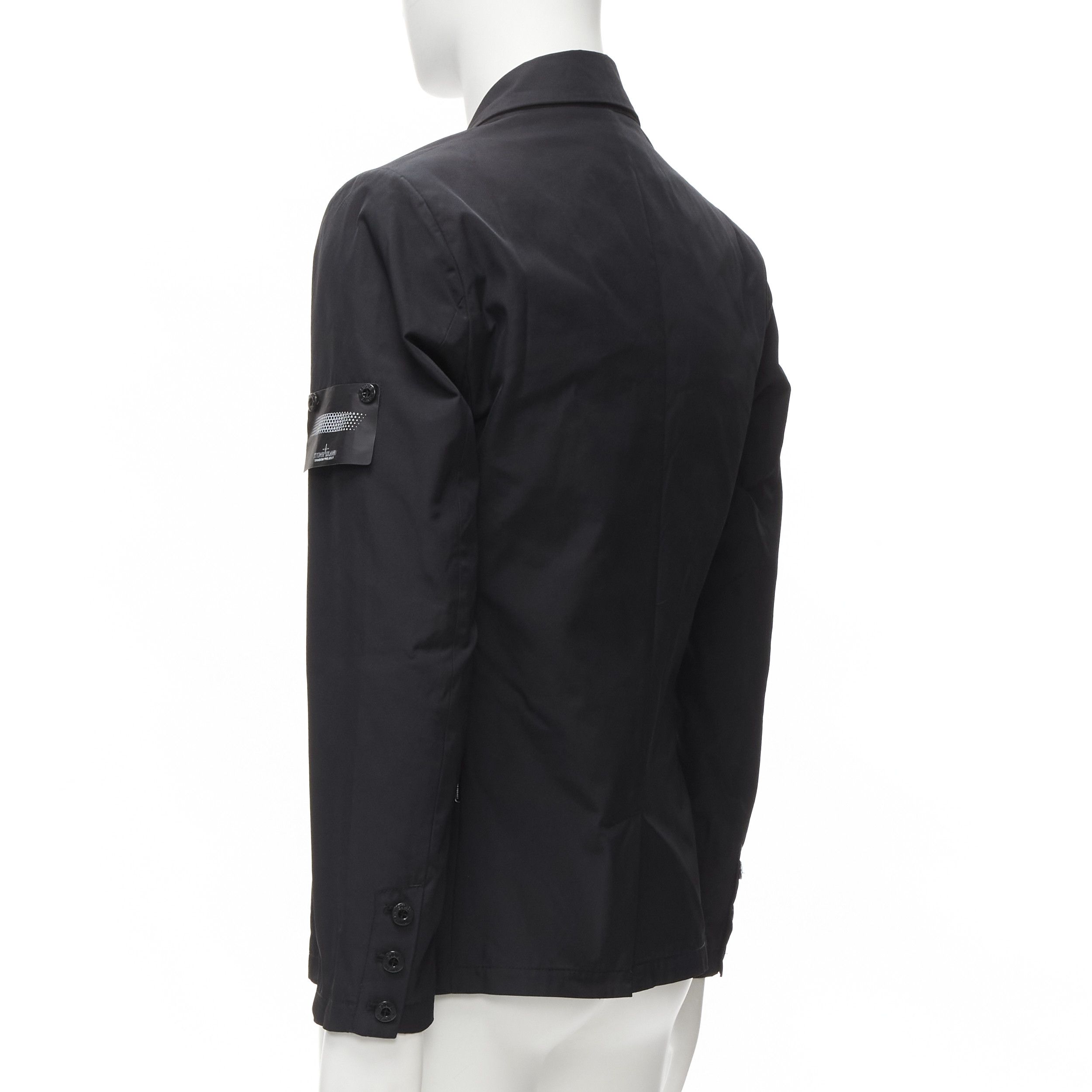 Stone Island STONE ISLAND Shadow Project black technical nylon logo patch blazer jacket S Size 46R - 6 Thumbnail
