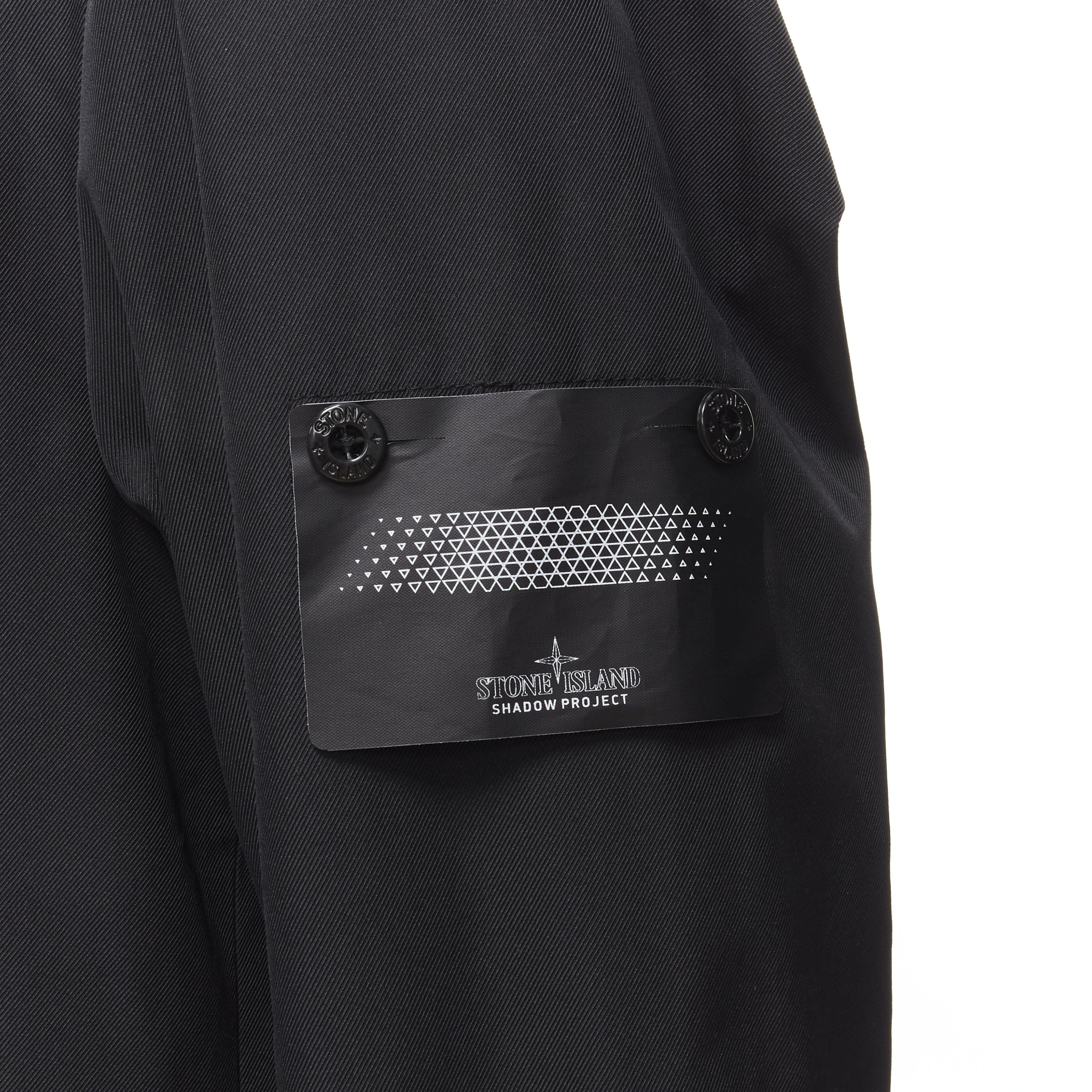 Stone Island STONE ISLAND Shadow Project black technical nylon logo patch blazer jacket S Size 46R - 2 Thumbnail