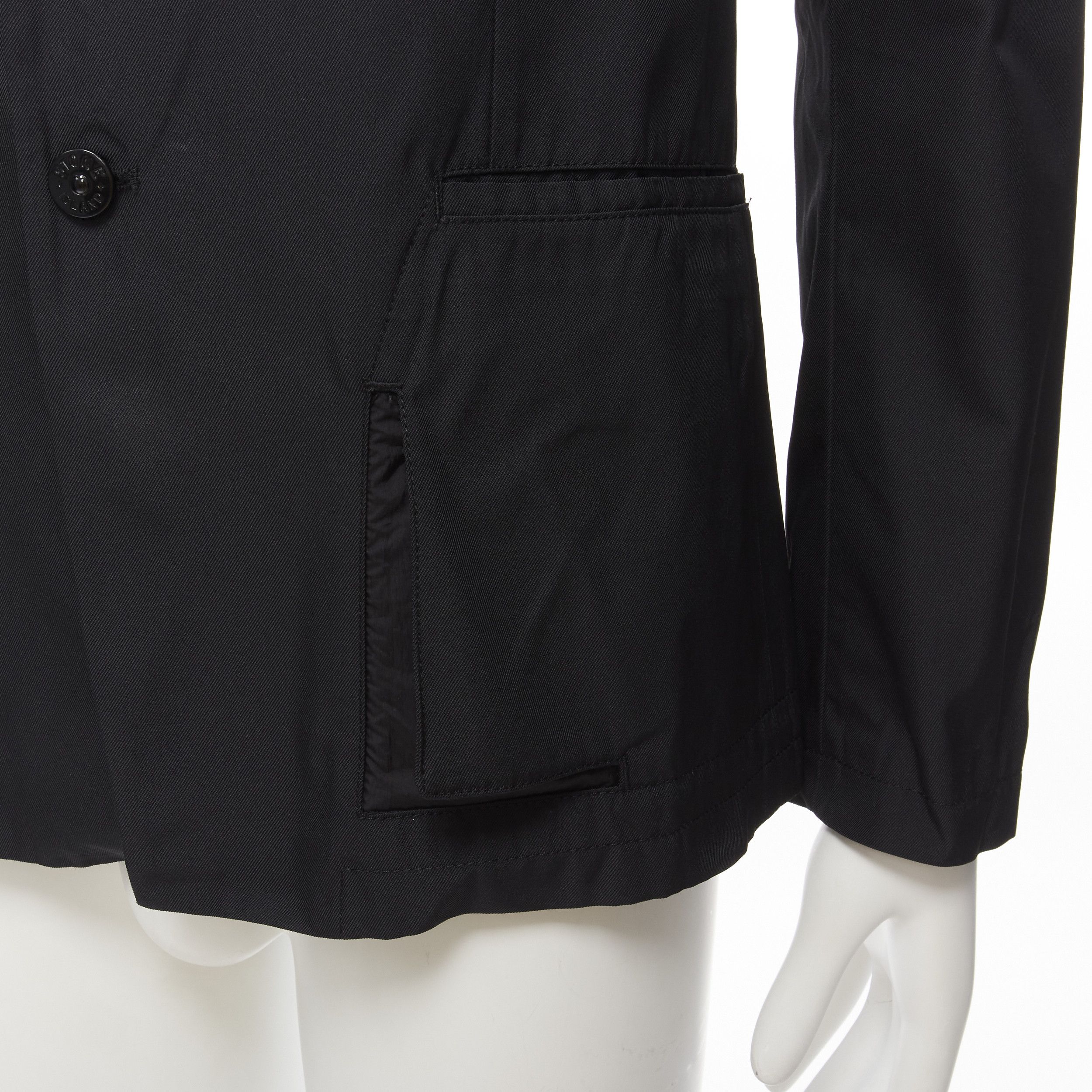 Stone Island STONE ISLAND Shadow Project black technical nylon logo patch blazer jacket S Size 46R - 8 Thumbnail