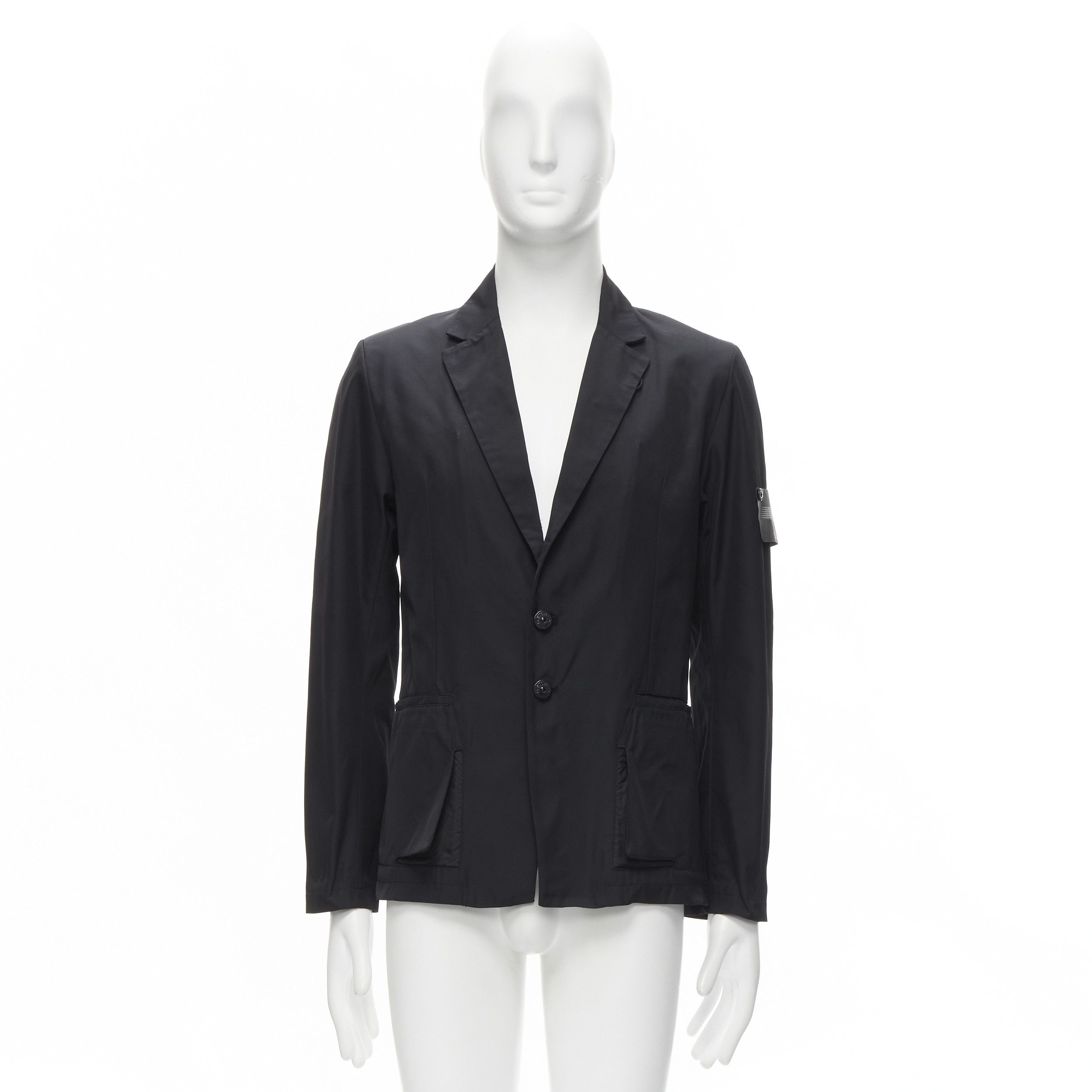 Stone Island STONE ISLAND Shadow Project black technical nylon logo patch blazer jacket S Size 46R - 10 Thumbnail