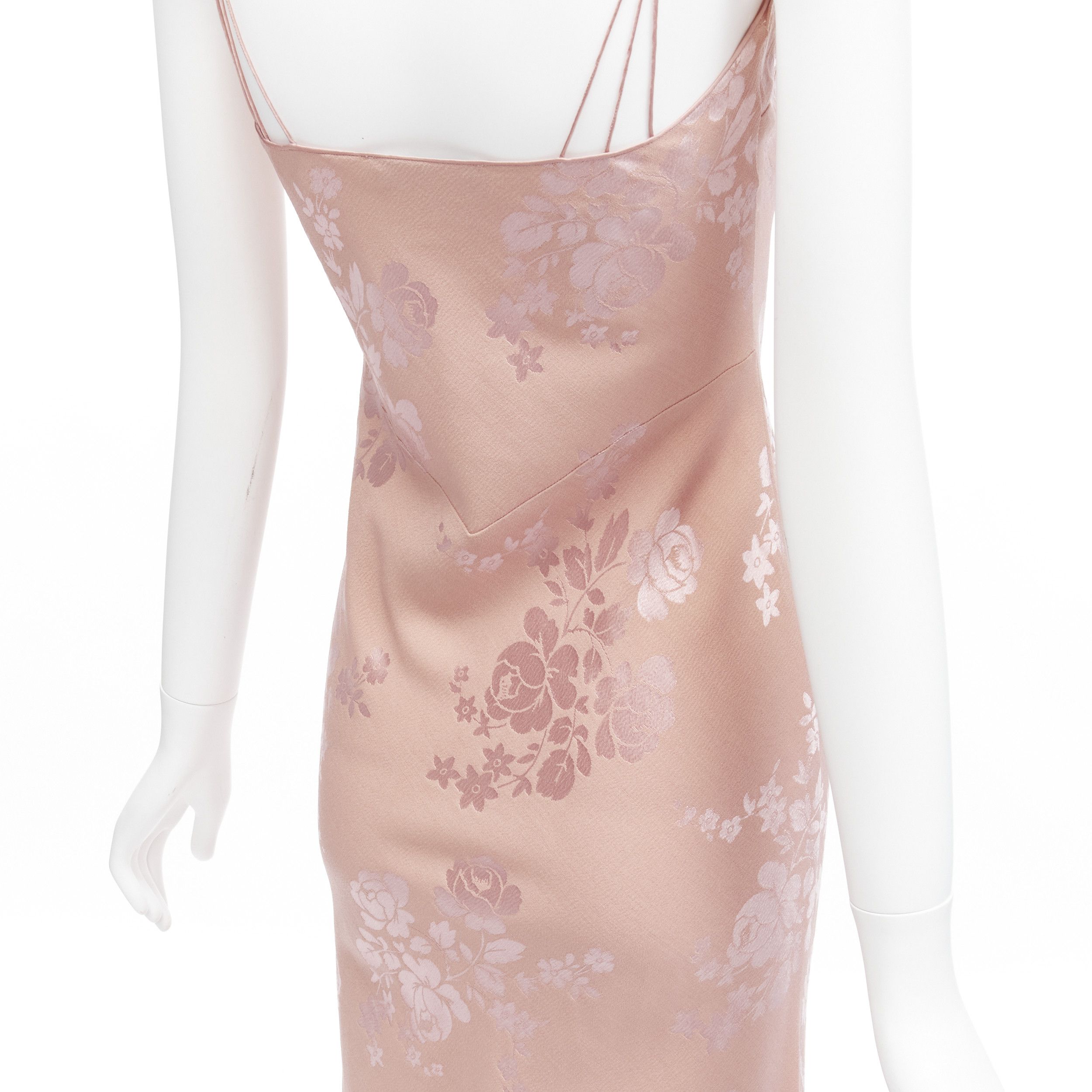 Dior CHRISTIAN DIOR Galliano Vintage 2009 pink oriental floral jacquard evening dress FR36 S Size S / US 4 / IT 40 - 8 Thumbnail