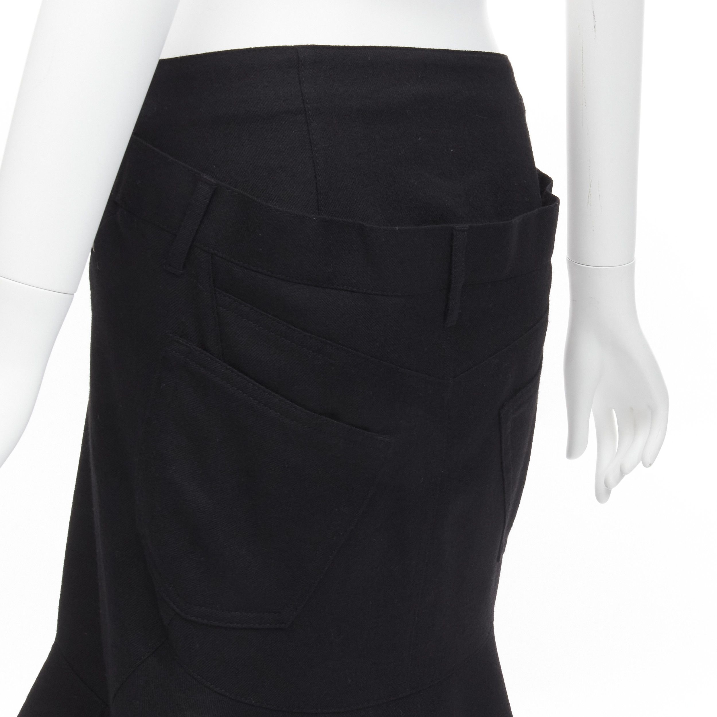 Junya Watanabe JUNYA WATANABE 2013 black wool studded pocket polka dot lined deconstructed flare skirt S Size 27" / US 4 / IT 40 - 7 Thumbnail