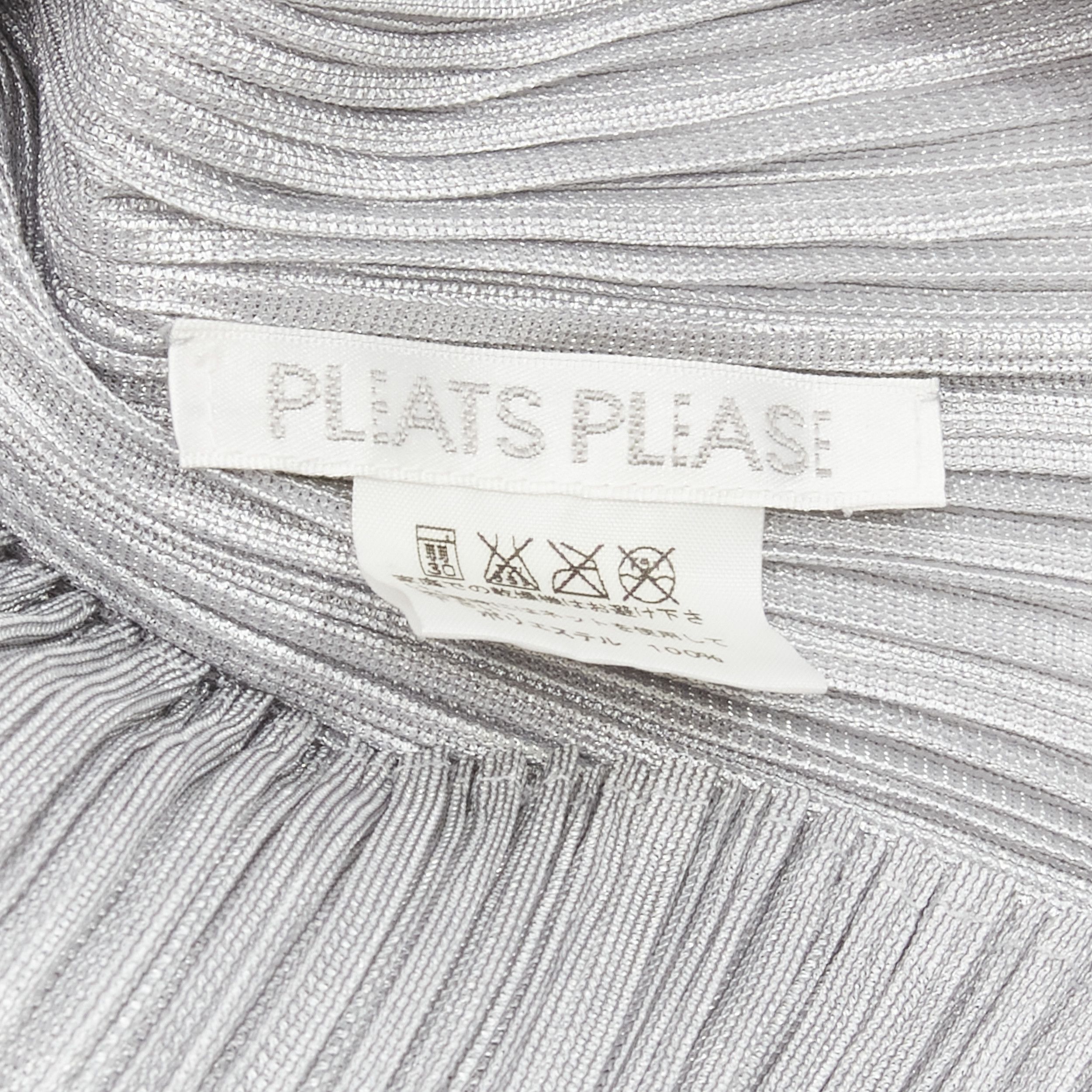 Issey Miyake ISSEY MIYAKE PLEATS PLEASE silver spike collar angular cut pleats top JP3 L Size M / US 6-8 / IT 42-44 - 9 Thumbnail