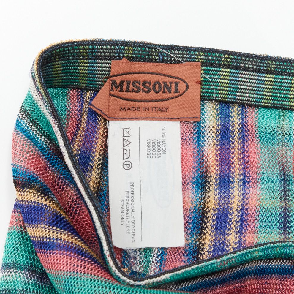 Missoni MISSONI Signature colorful psychedelic stripe high waisted double layer flared pants IT38 XS Size 26" / US 2 / IT 38 - 9 Thumbnail