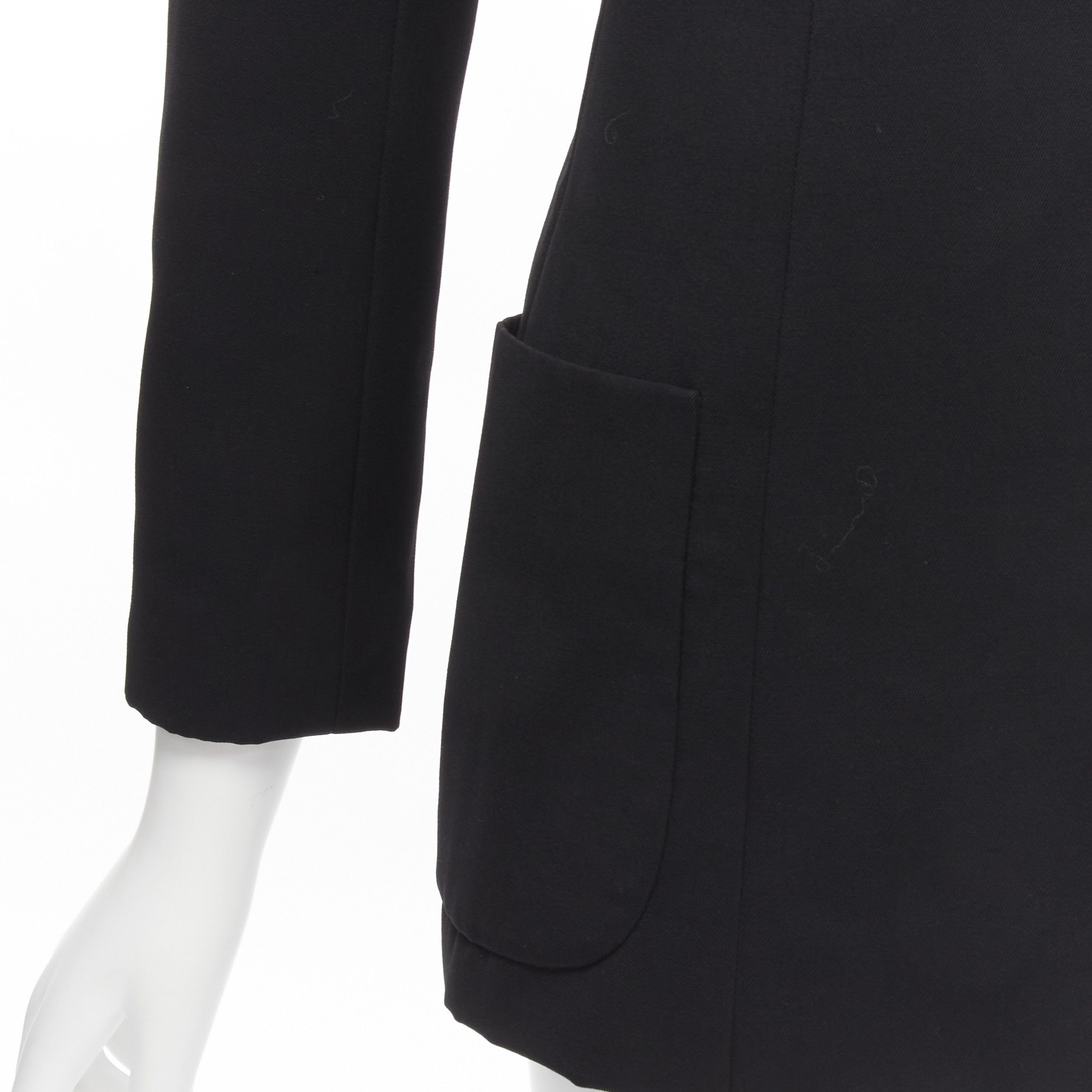 Chanel CHANEL 94A Vintage black wool gold CC button monogram lining blazer FR34 XS Size XS / US 0-2 / IT 36-38 - 8 Thumbnail