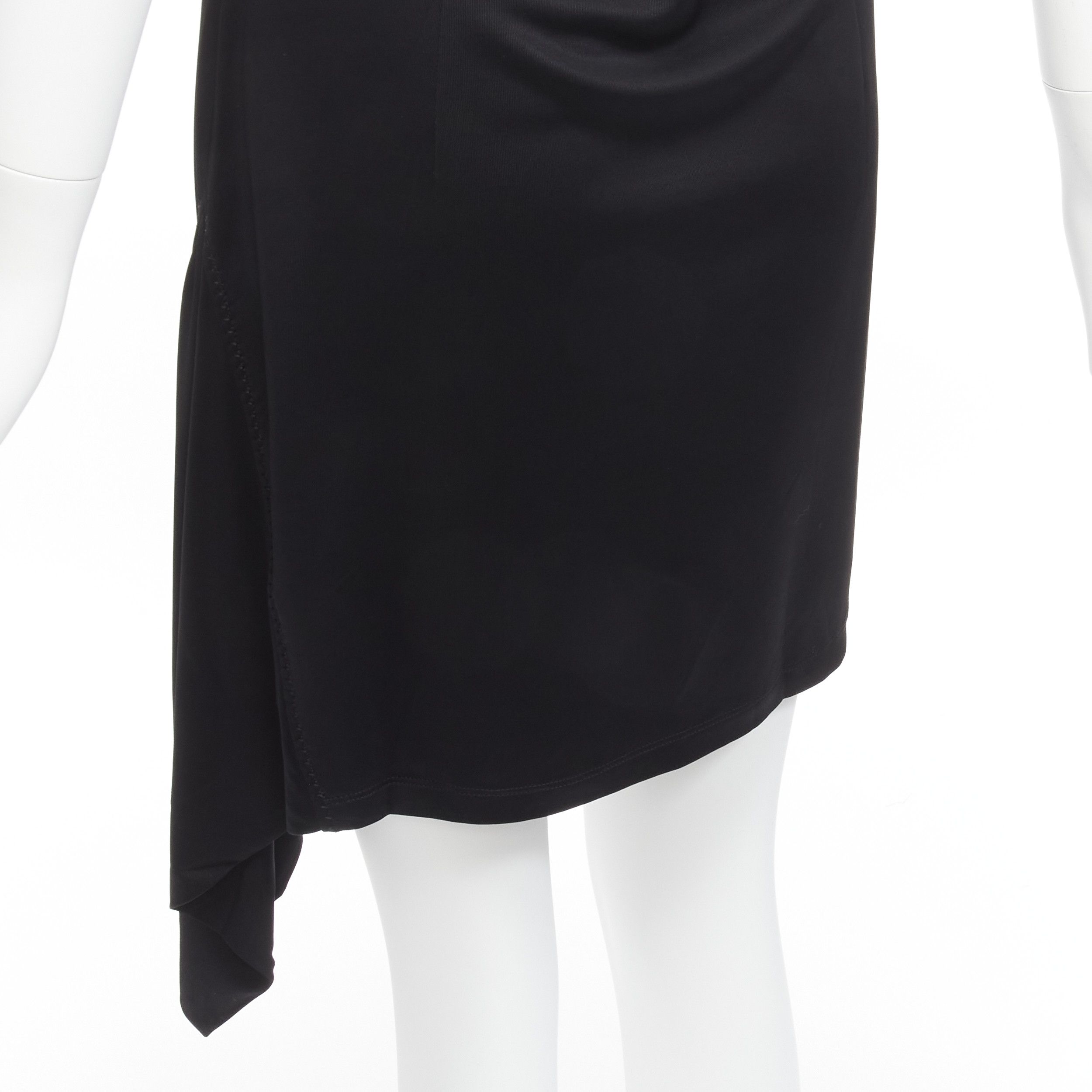 Versace GIANNI VERSACE Vintage gold logo charm asymmetric drape slip mini dress Size S / US 4 / IT 40 - 8 Thumbnail