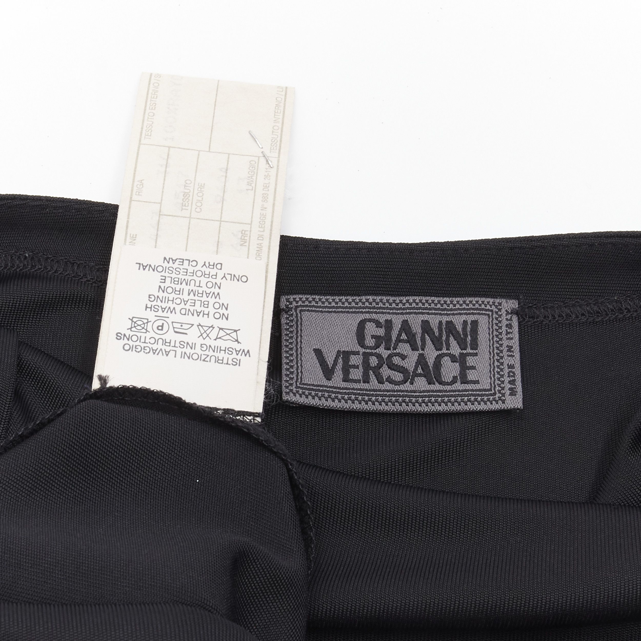 Versace GIANNI VERSACE Vintage gold logo charm asymmetric drape slip mini dress Size S / US 4 / IT 40 - 9 Thumbnail