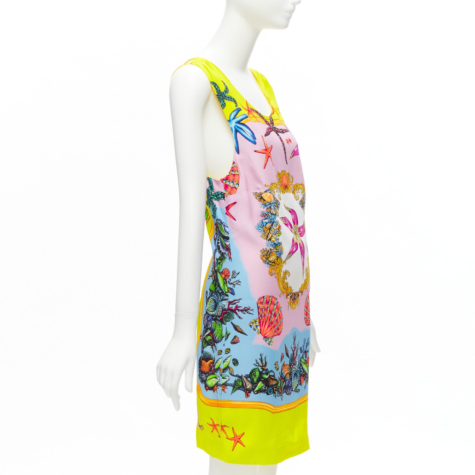 Versace VERSACE 2020 Tresor De La Mer signature starfish print yellow dress IT38 XS Size XS / US 0-2 / IT 36-38 - 3 Thumbnail