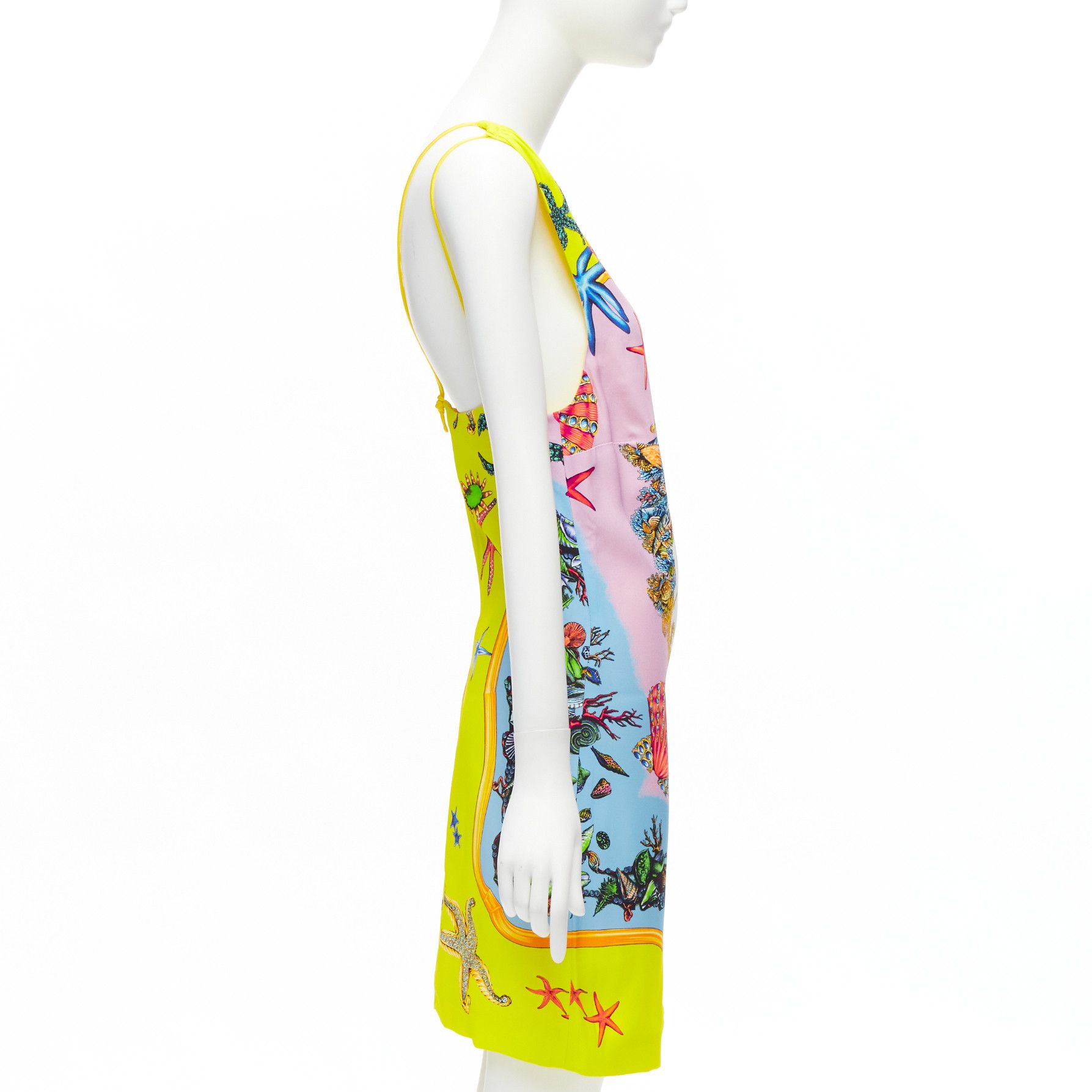 Versace VERSACE 2020 Tresor De La Mer signature starfish print yellow dress IT38 XS Size XS / US 0-2 / IT 36-38 - 4 Thumbnail