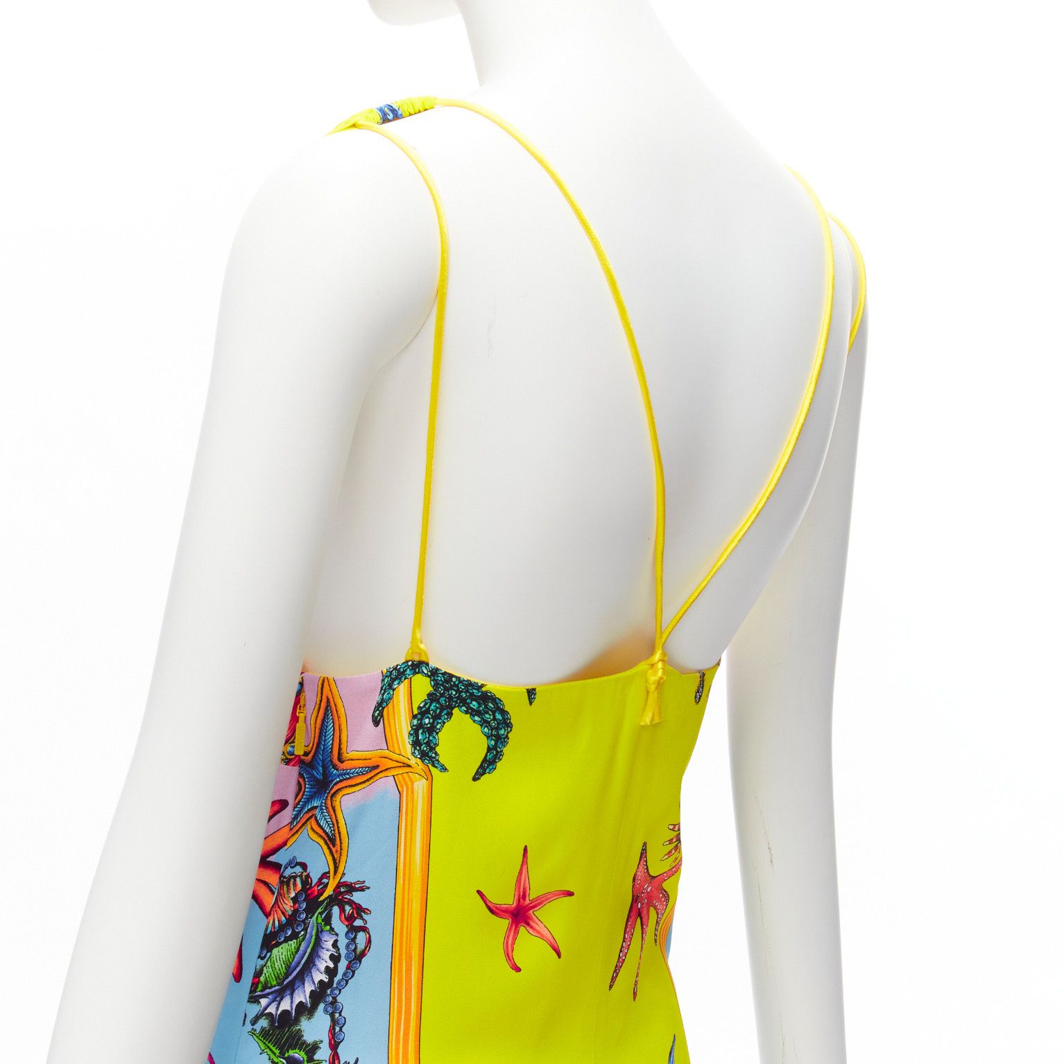 Versace VERSACE 2020 Tresor De La Mer signature starfish print yellow dress IT38 XS Size XS / US 0-2 / IT 36-38 - 6 Thumbnail